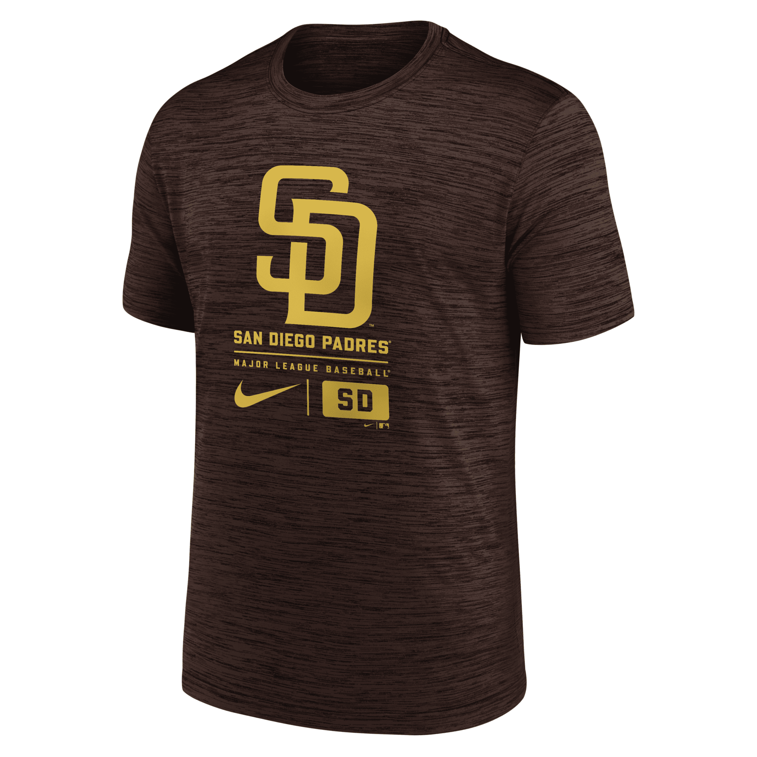 Nike San Diego Padres Large Logo Velocity  Men's Mlb T-shirt In Burgundy