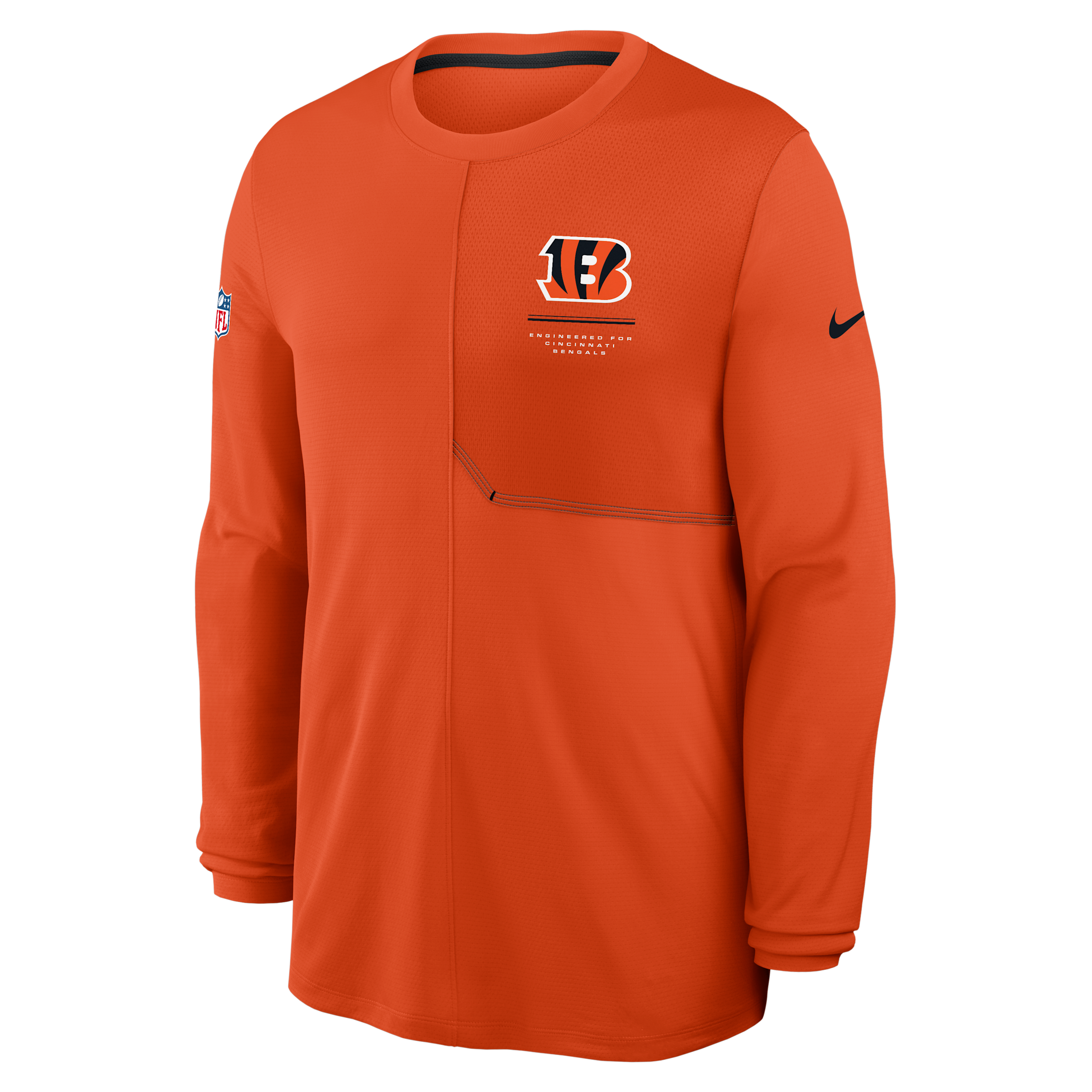 Cincinnati Bengals Sideline Coach Nike Men's Dri-FIT NFL Long-Sleeve Top in Orange | 03B110NM9A-B8B