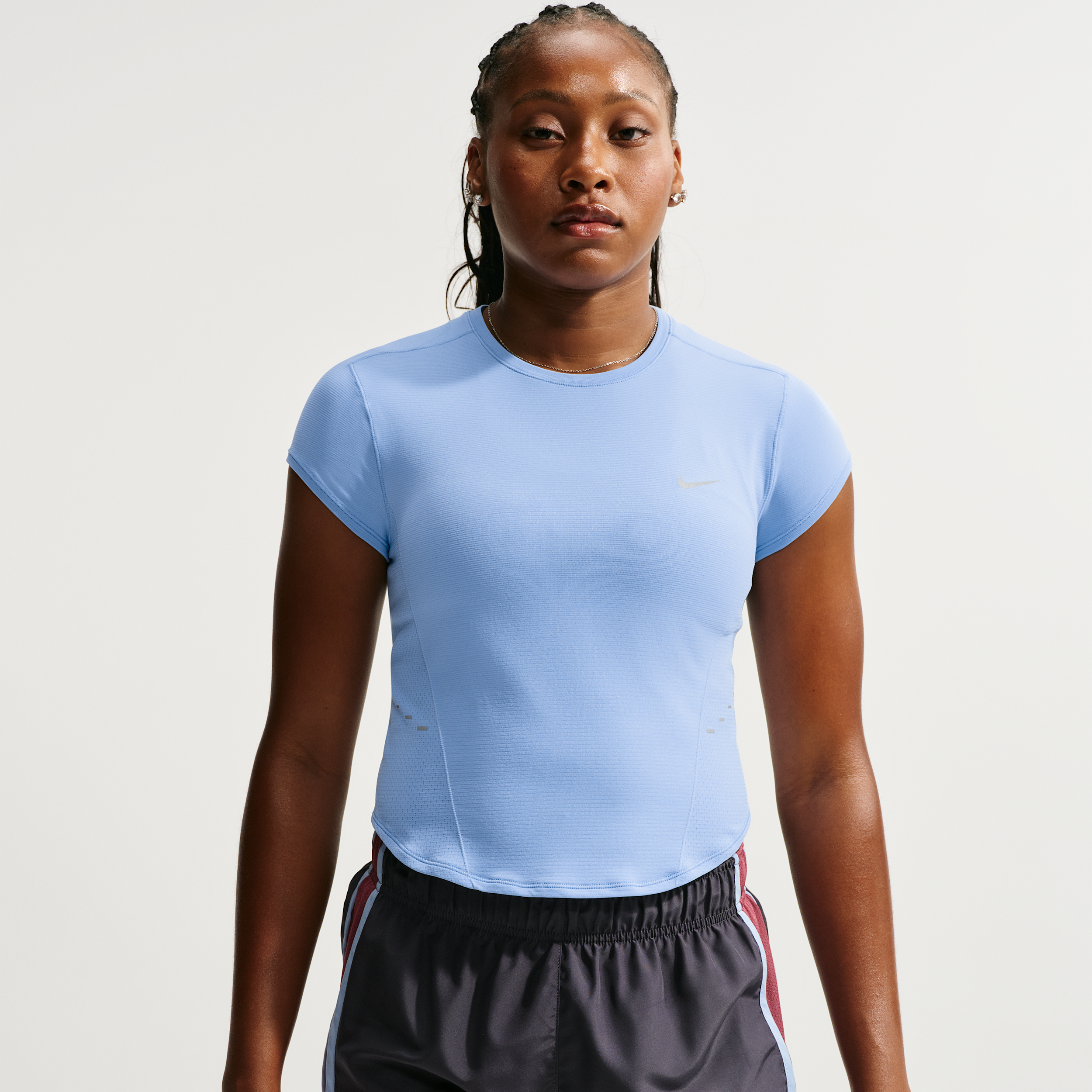 Nike Women's Swift Dri-FIT Seamless Short-Sleeve Running Top in Blue | IM7538-468