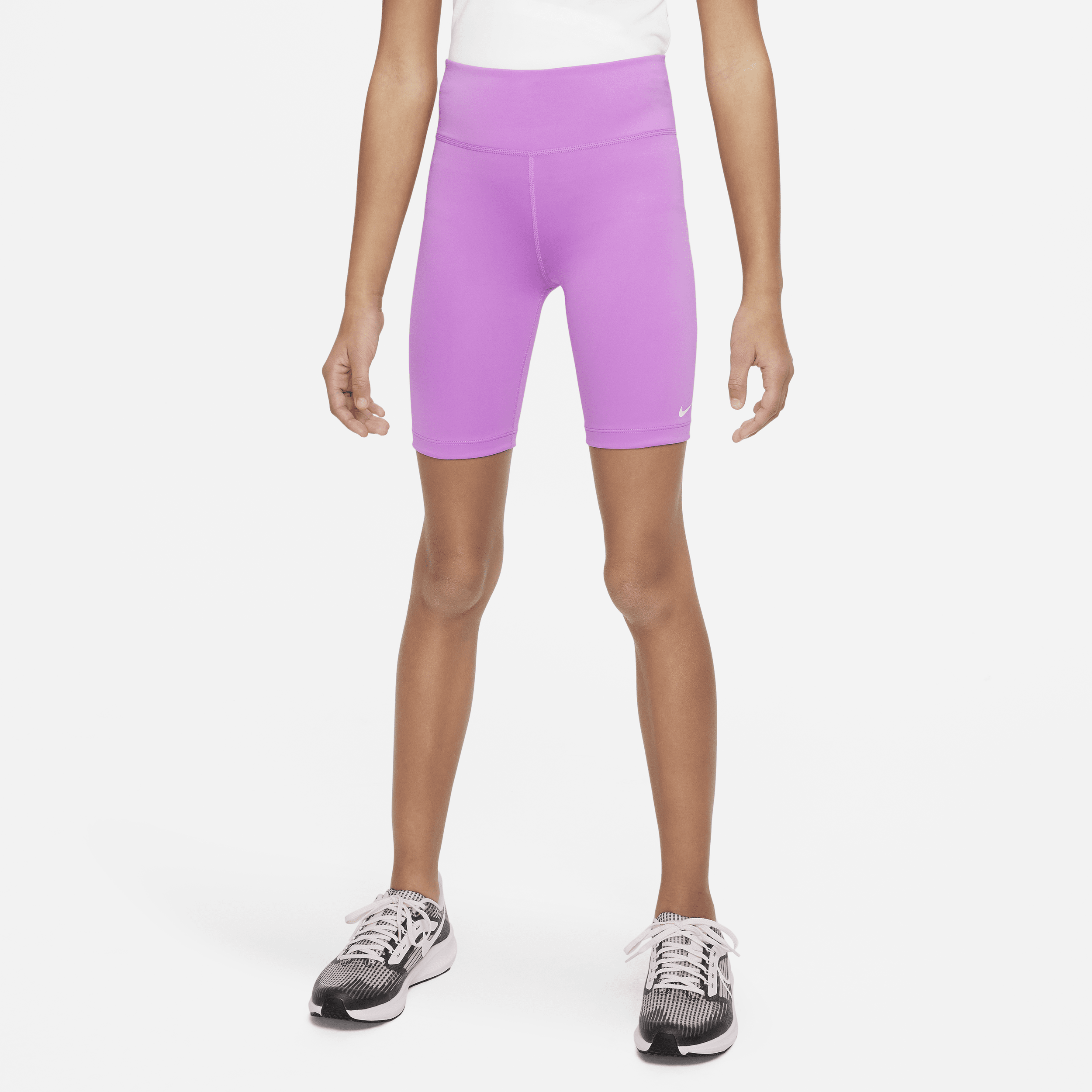 Nike One Big Kids' (girls') Bike Shorts In Purple