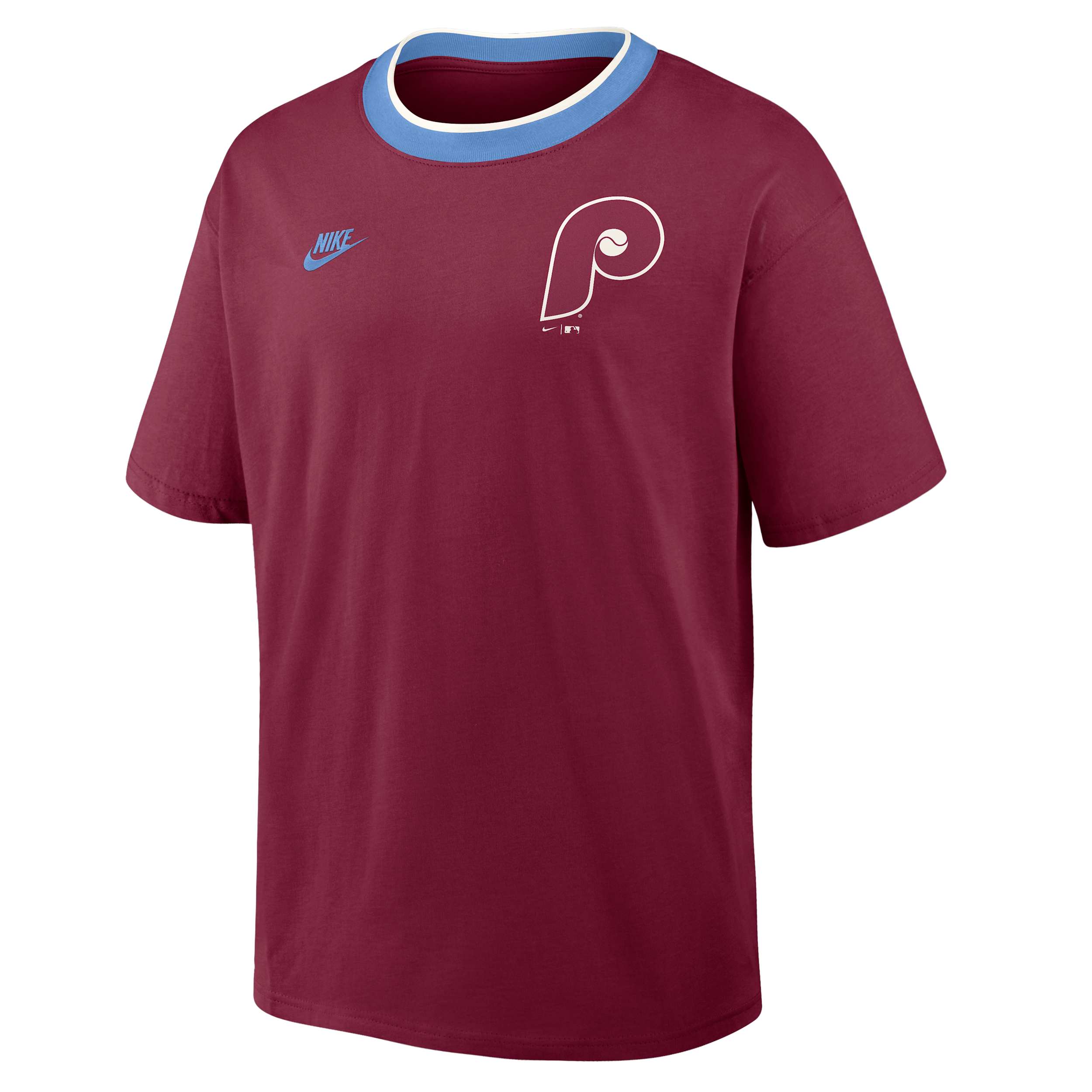 Nike Men's Burgundy Philadelphia Phillies Cooperstown Collection Ringer T-Shirt - Burgundy