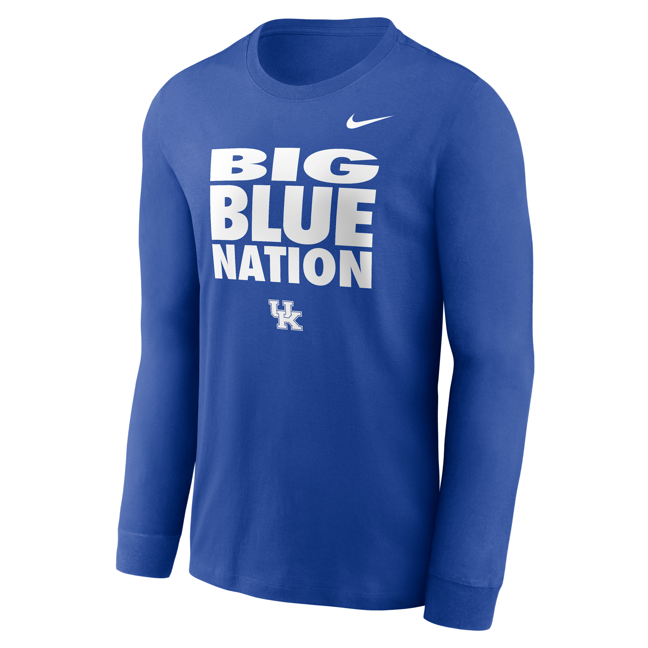 Kentucky Sideline Slogan Nike Men's Dri-FIT College Long-Sleeve T-Shirt in Blue | 02EW4EVNKY-H2B