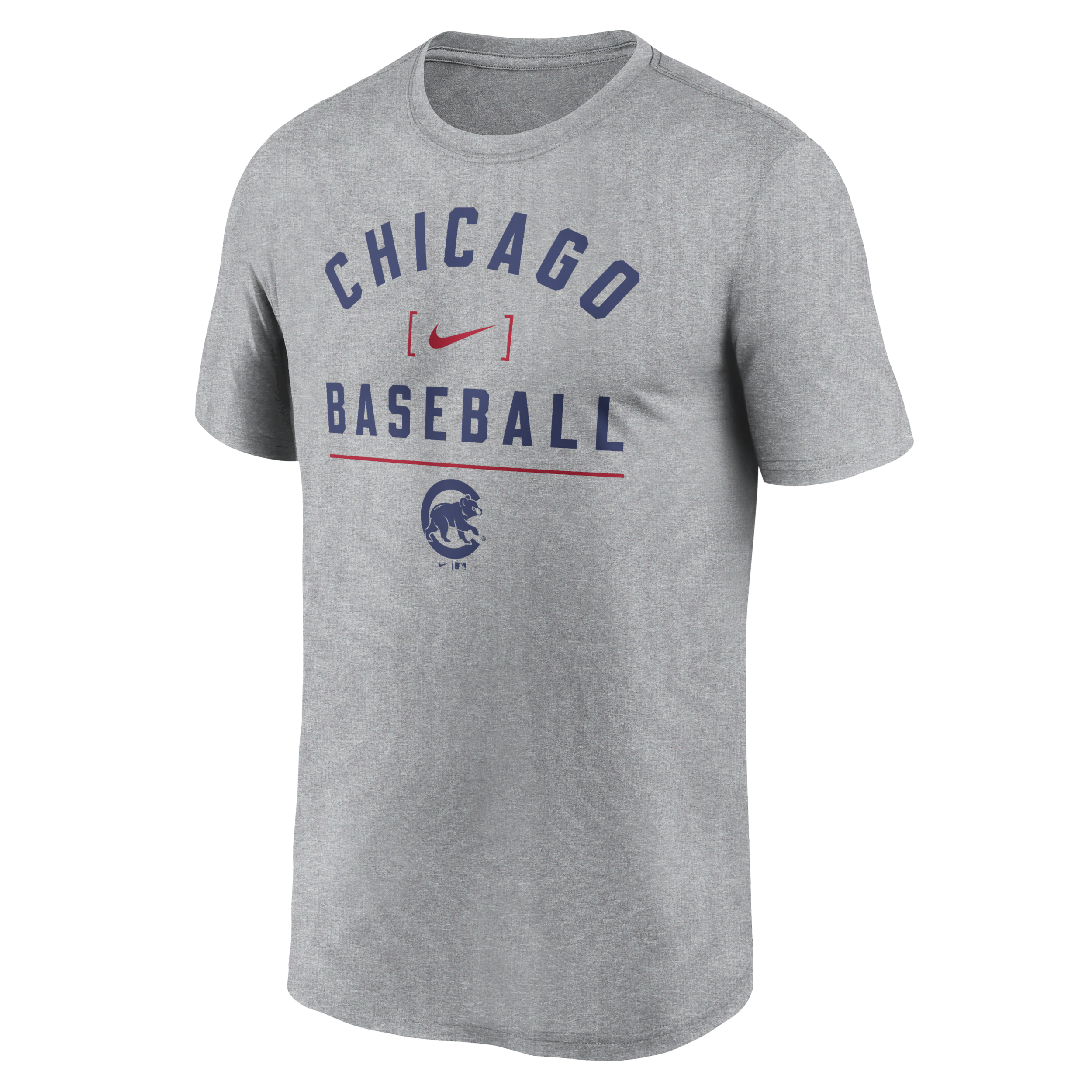 Nike Chicago Cubs Arch Baseball Stack  Men's Dri-fit Mlb T-shirt In Gray