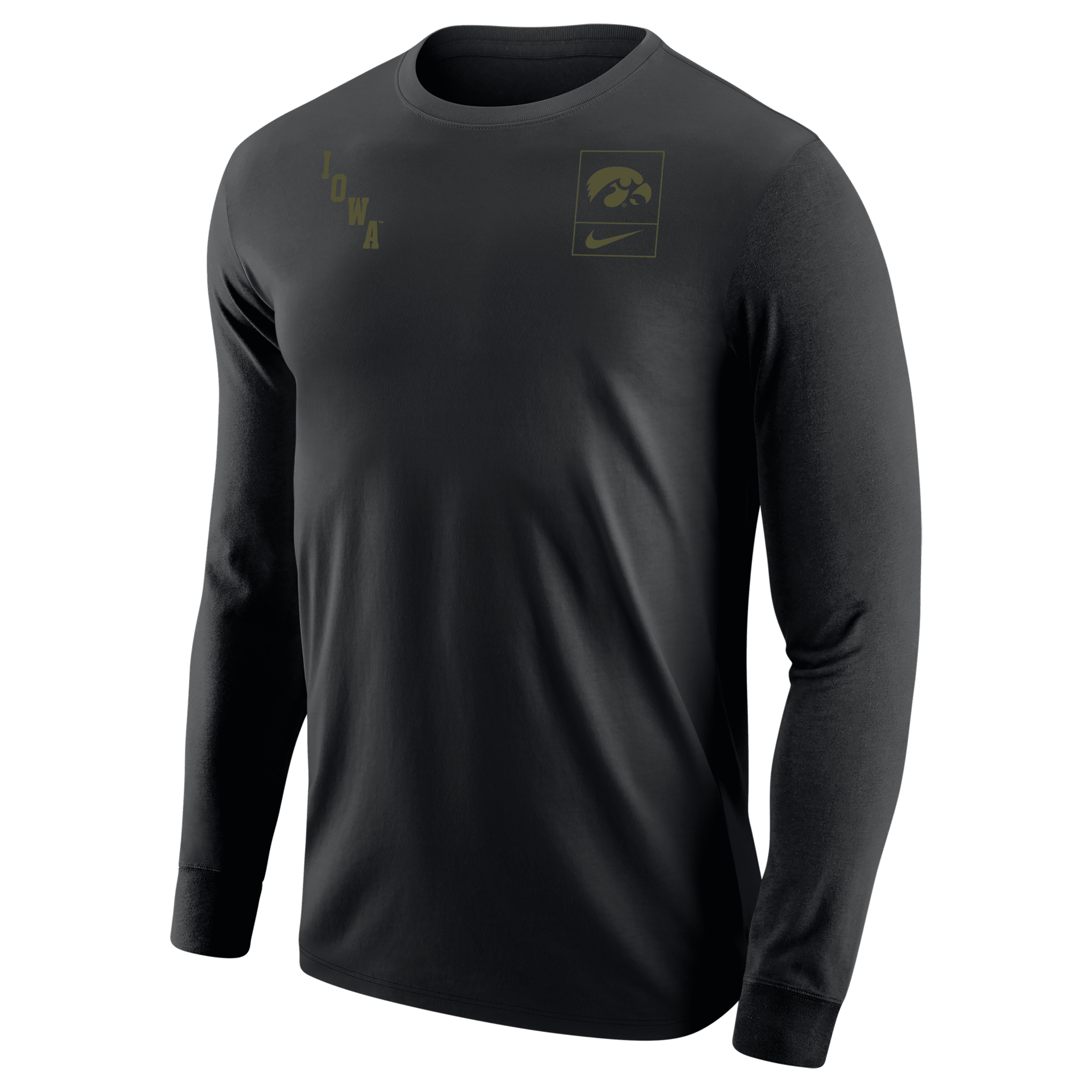 Nike Iowa Olive Pack  Men's College Long-sleeve T-shirt In Black