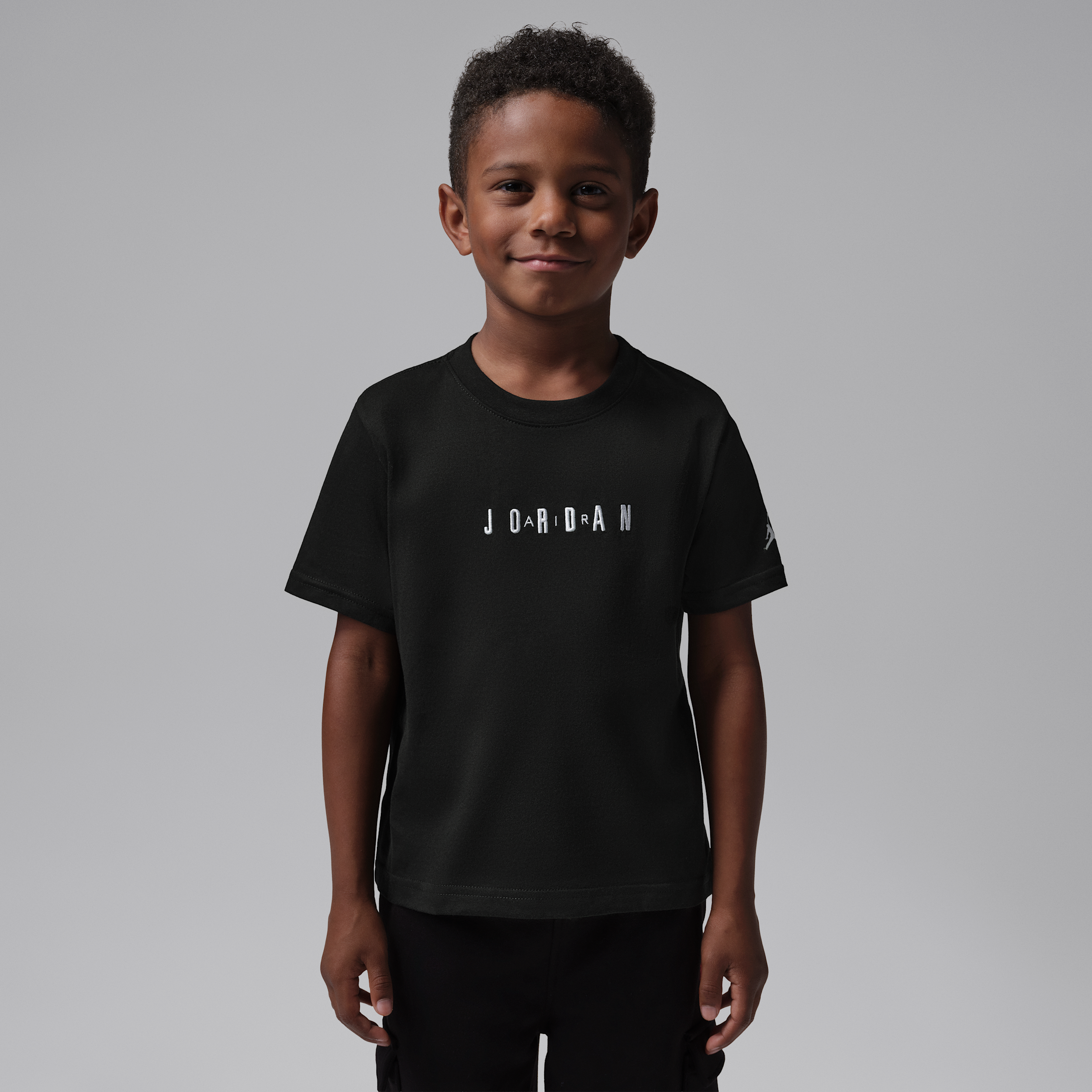 Jordan Little Kids' Embroidered T-Shirt in Black | 85D634-023