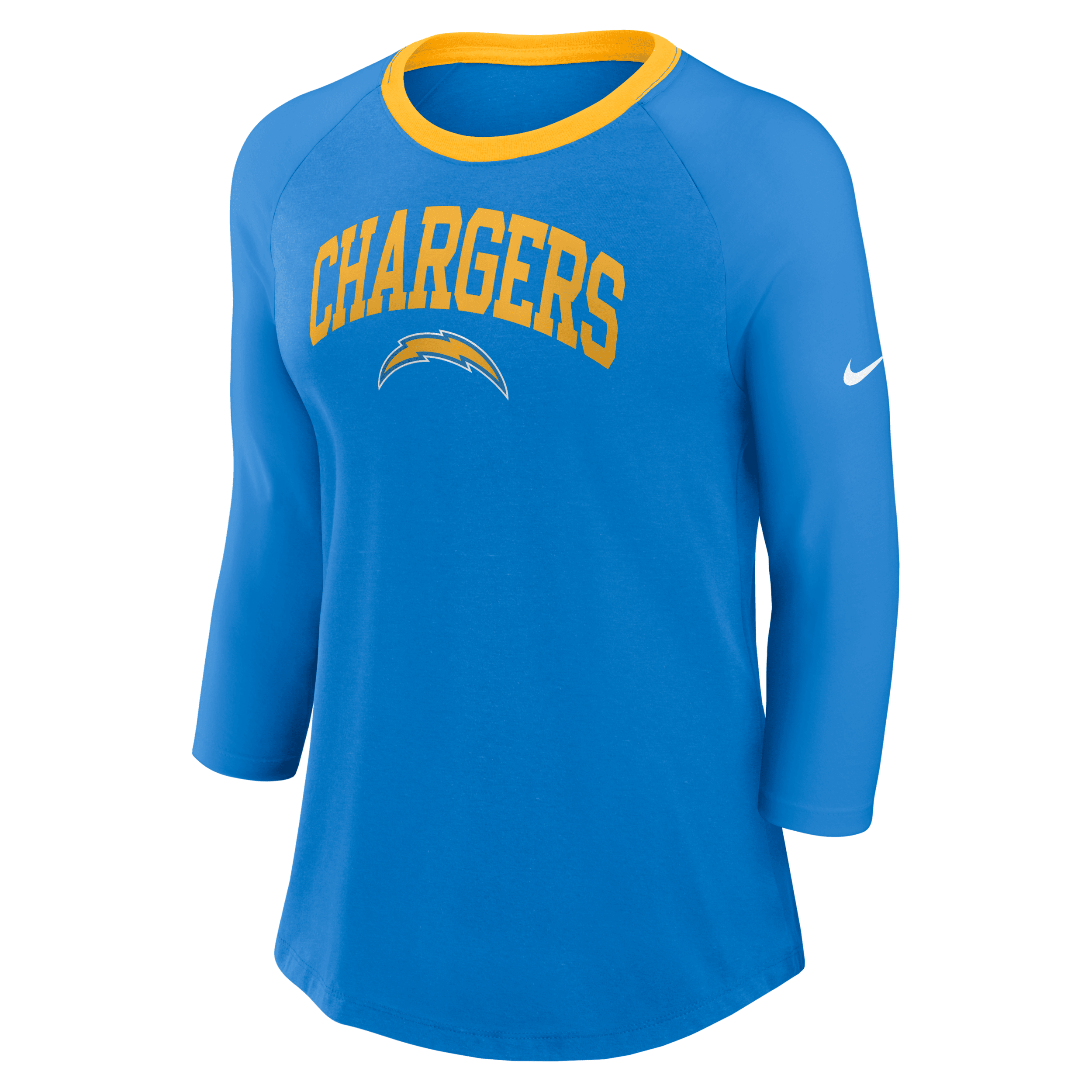 Nike Los Angeles Chargers Women's Nfl 3/4-sleeve T-shirt In Blue