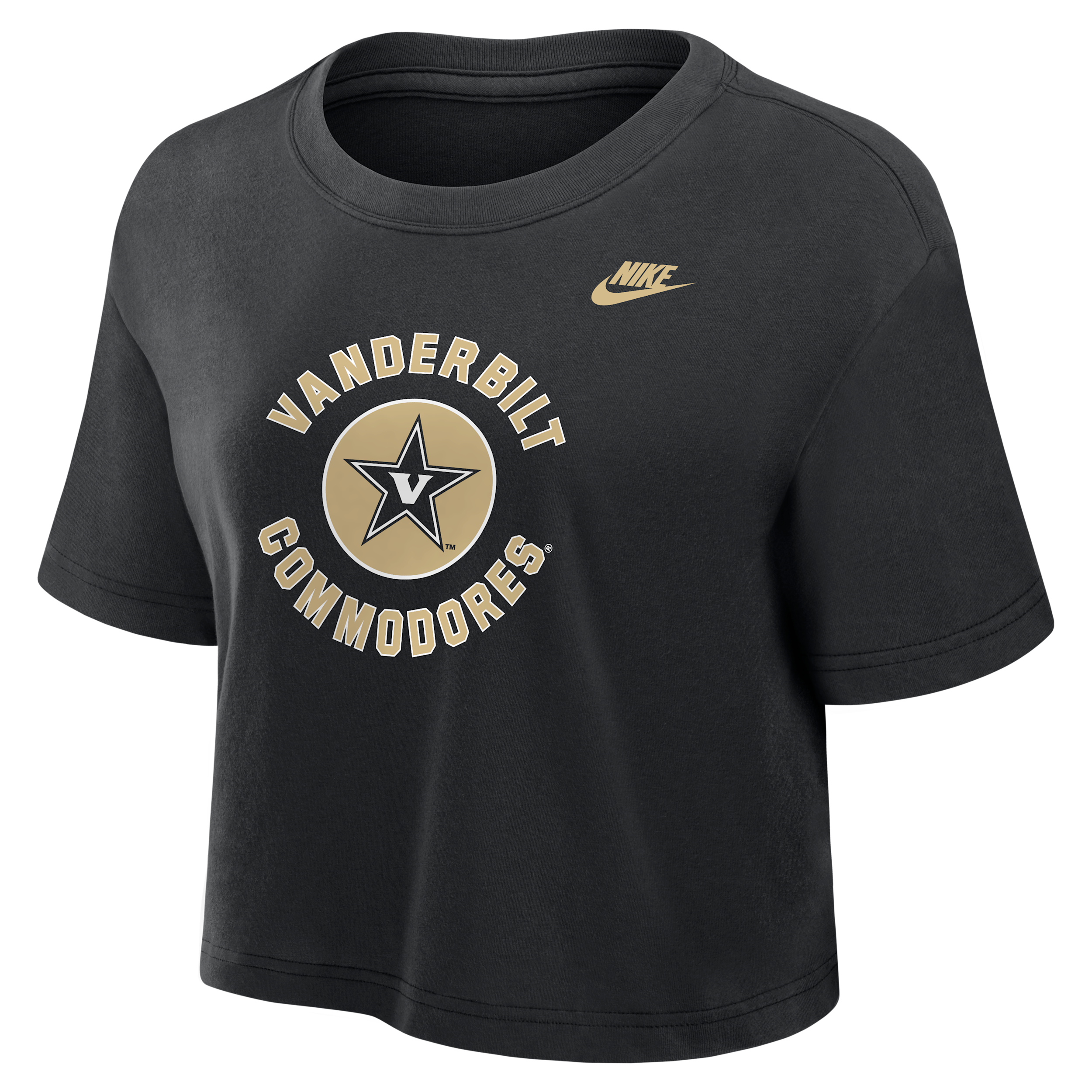 Vanderbilt Commodores Nike Women's Dri-FIT Cropped T-Shirt in Black | W11840P404VDUN-BLK