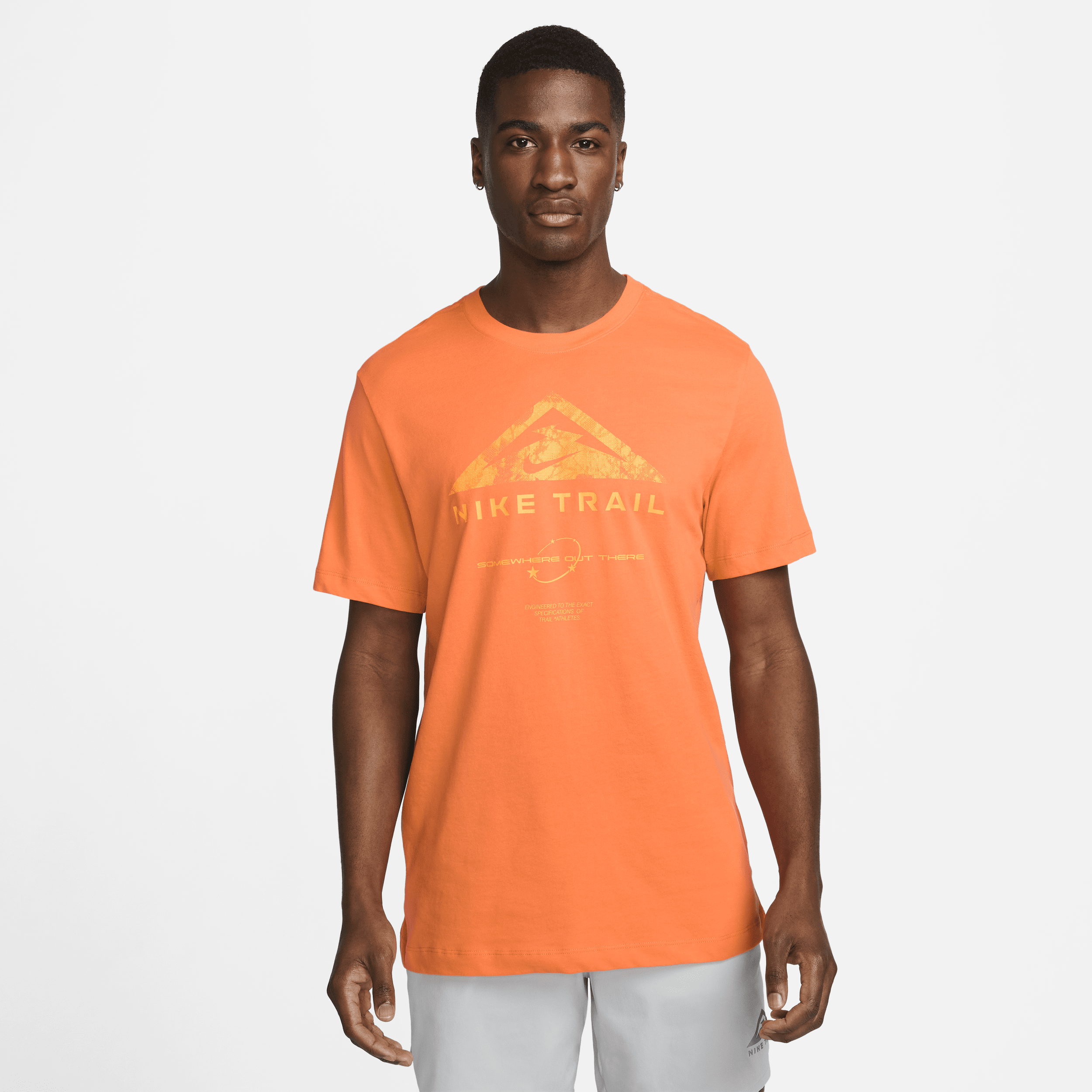 Nike Men's Dri-fit Trail Trail Running T-shirt In Orange