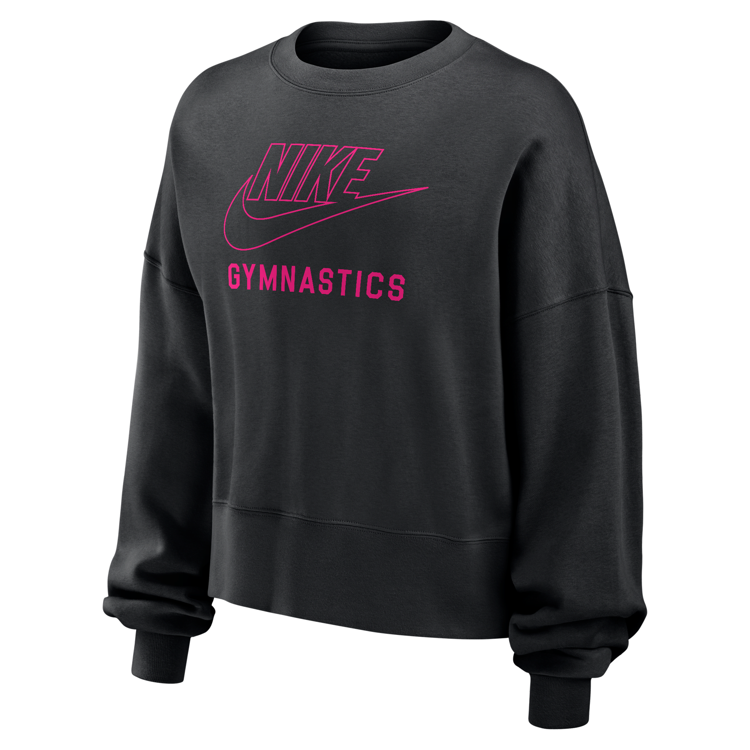 Nike Women's Phoenix Fleece Gymnastics Crew-neck Sweatshirt In Black
