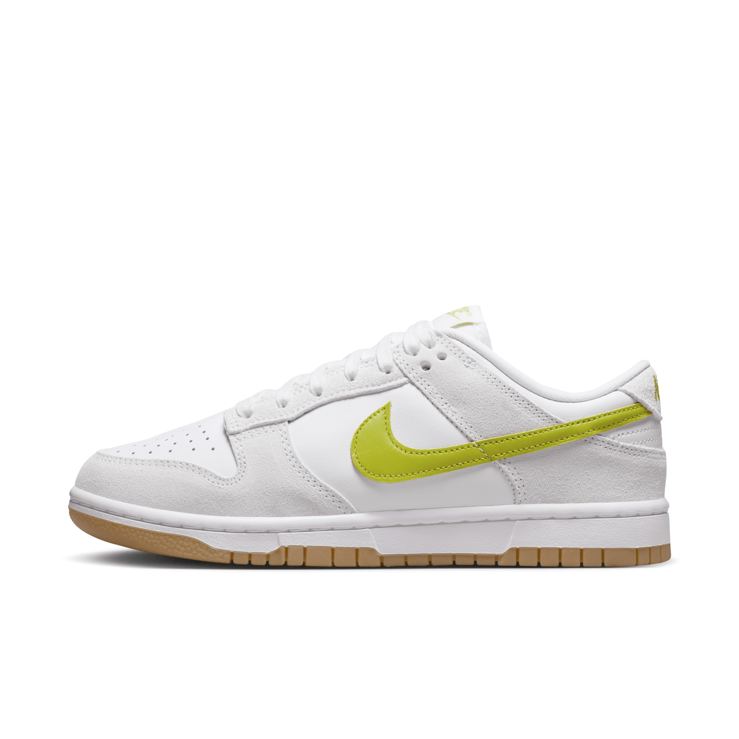 Nike Dunk Low Suede Basketball Sneaker In White