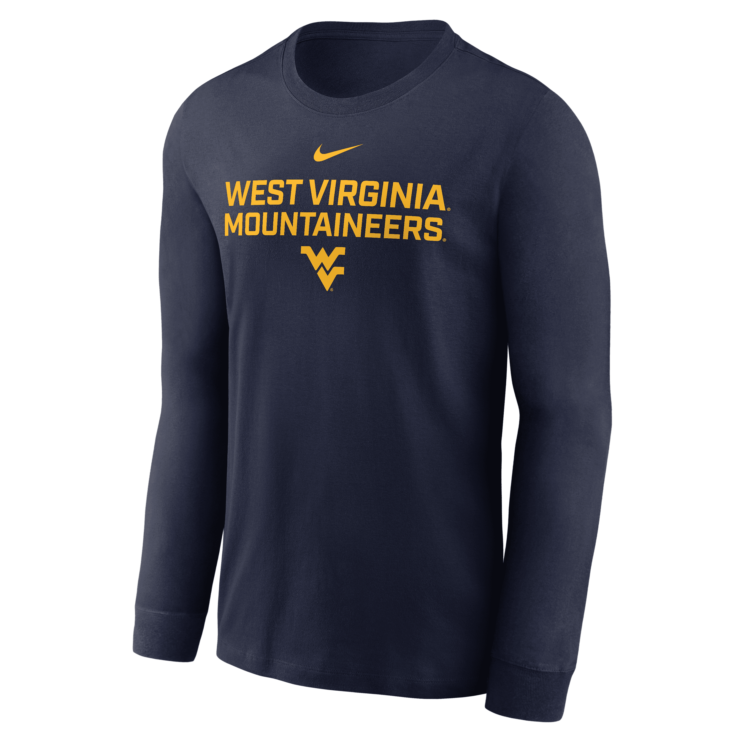 Nike West Virginia Sideline  Men's Dri-fit College Long-sleeve T-shirt In Blue