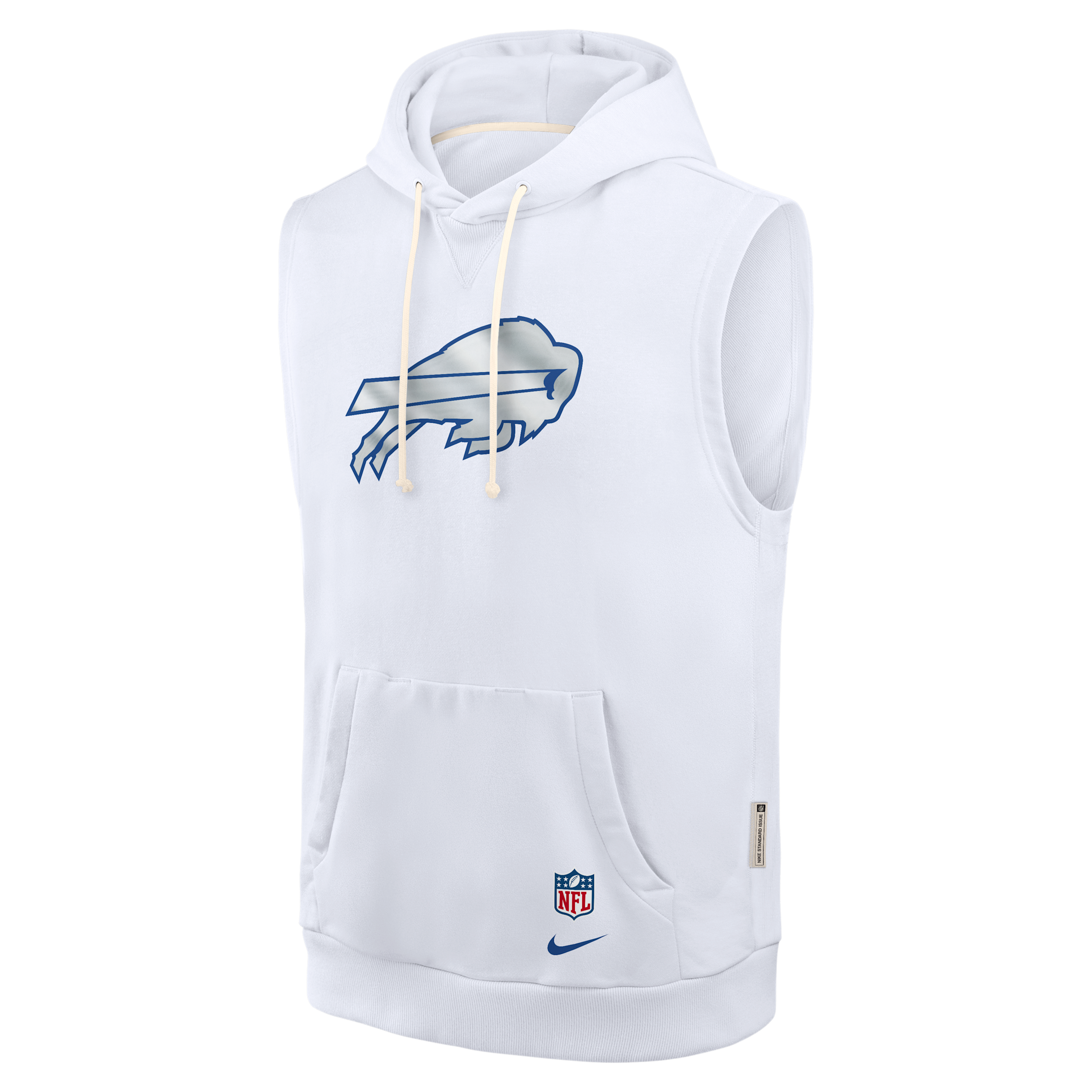Buffalo Bills Rivalries Collection Sideline Nike Men's Dri-FIT NFL Sleeveless Pullover Hoodie in White | 03B410A81-5D4