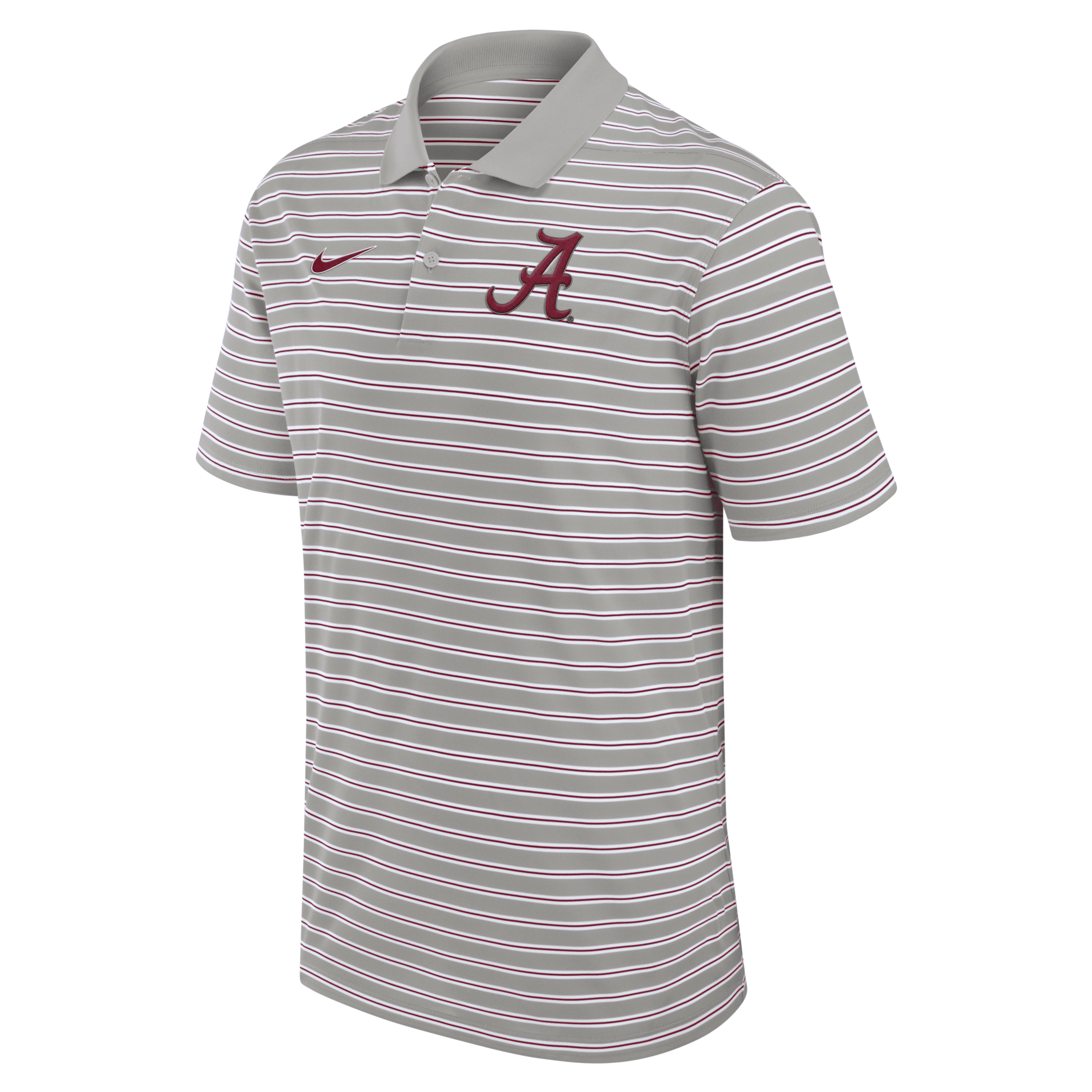 Nike Alabama Crimson Tide Primetime Victory Striped Men's Dri-fit College Polo In Grey