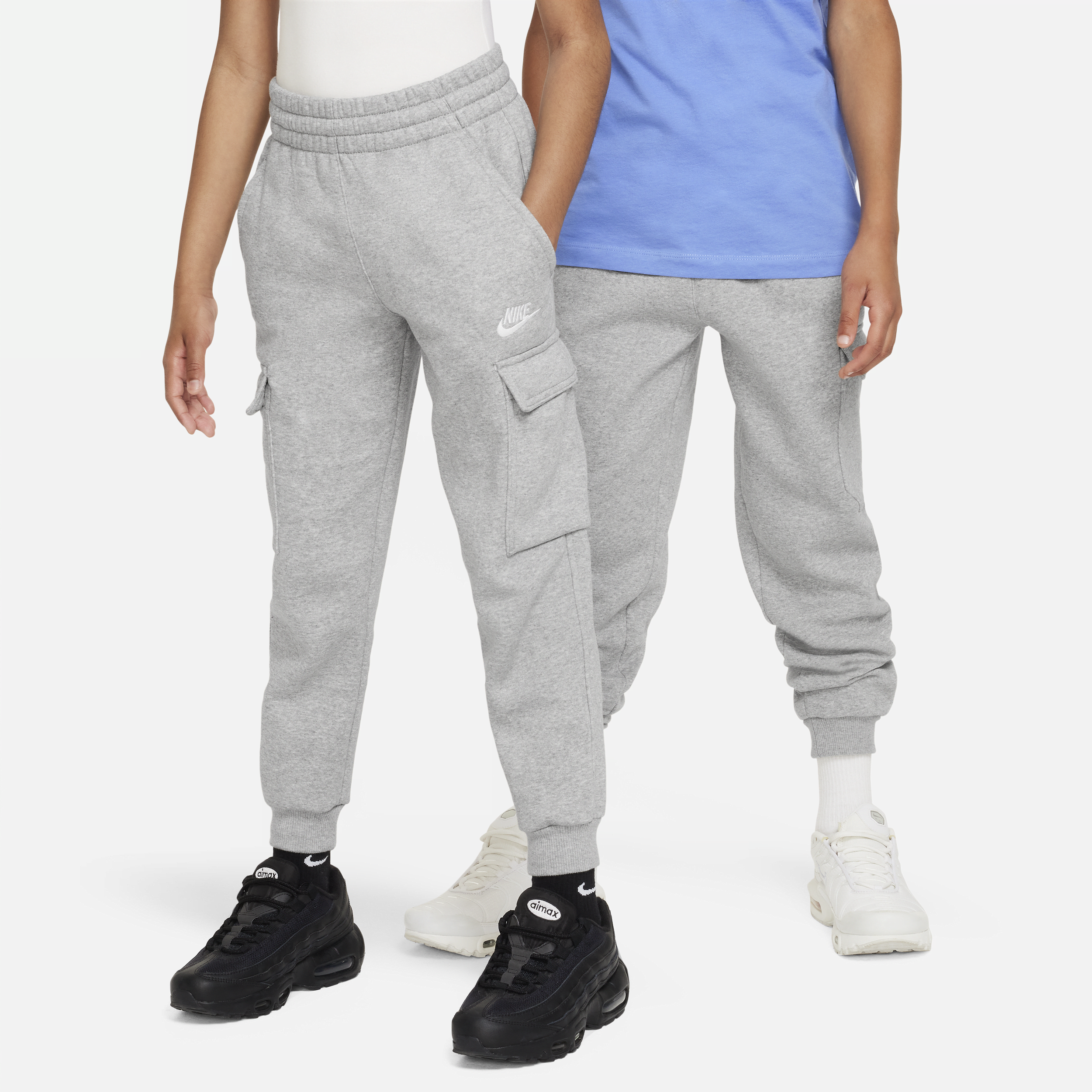Shop Nike Sportswear Club Fleece Big Kids' Cargo Pants In Grey