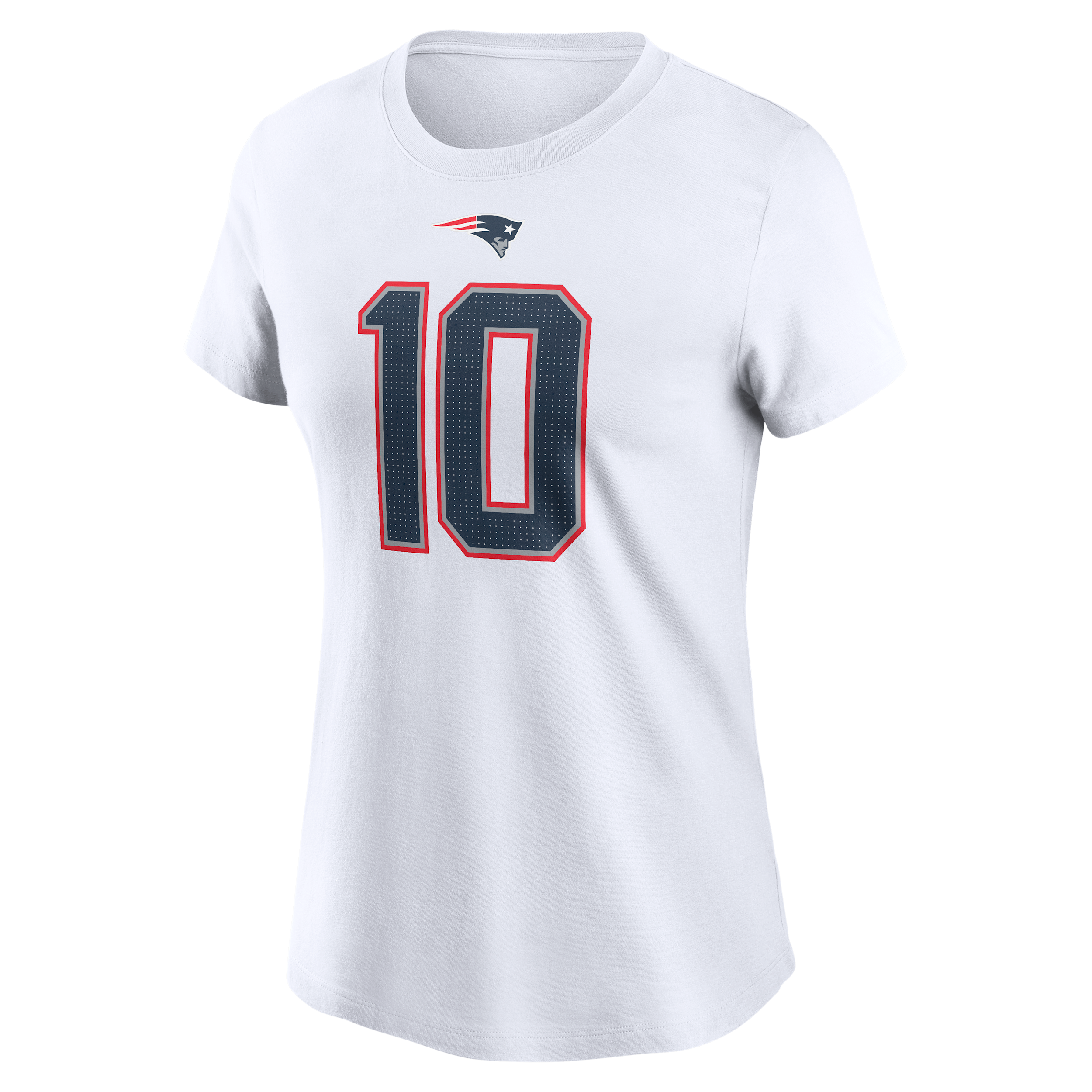 Nike Women's Drake Maye White New England Patriots Player Name Number T-Shirt - White