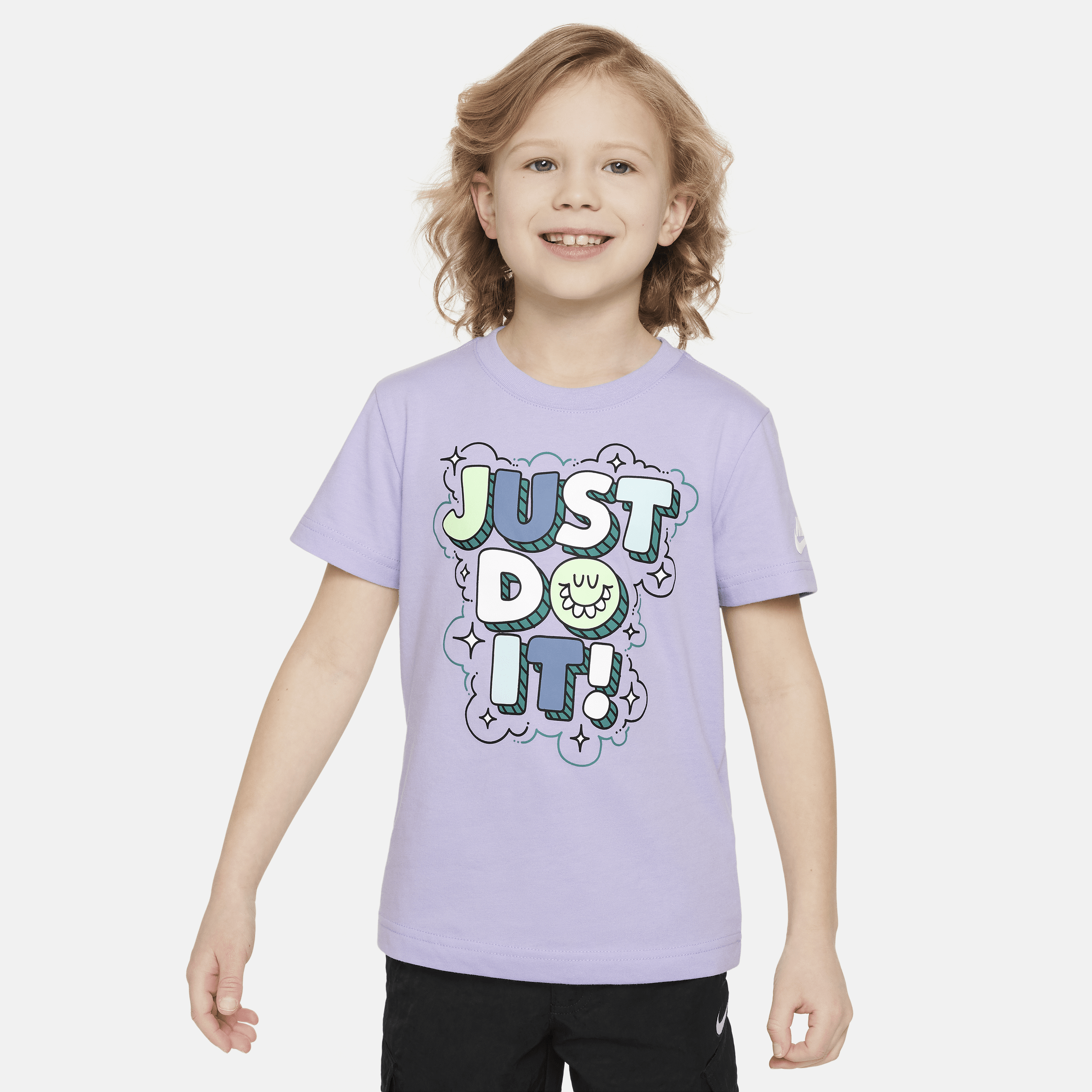 Shop Nike Little Kids' Bubble 'just Do It' T-shirt In Purple