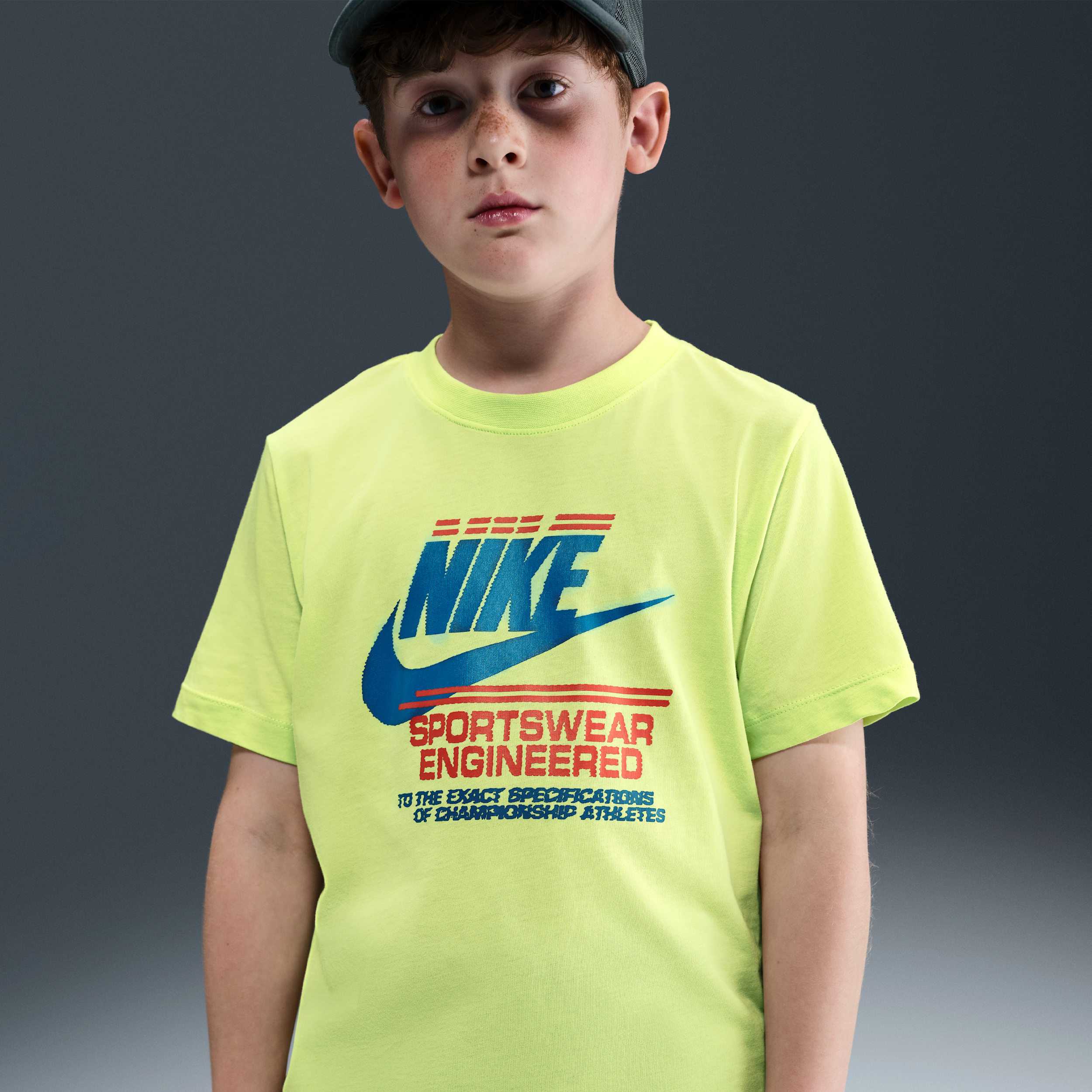 Nike Sportswear Big Kids' T-Shirt in Yellow | HV5217-736