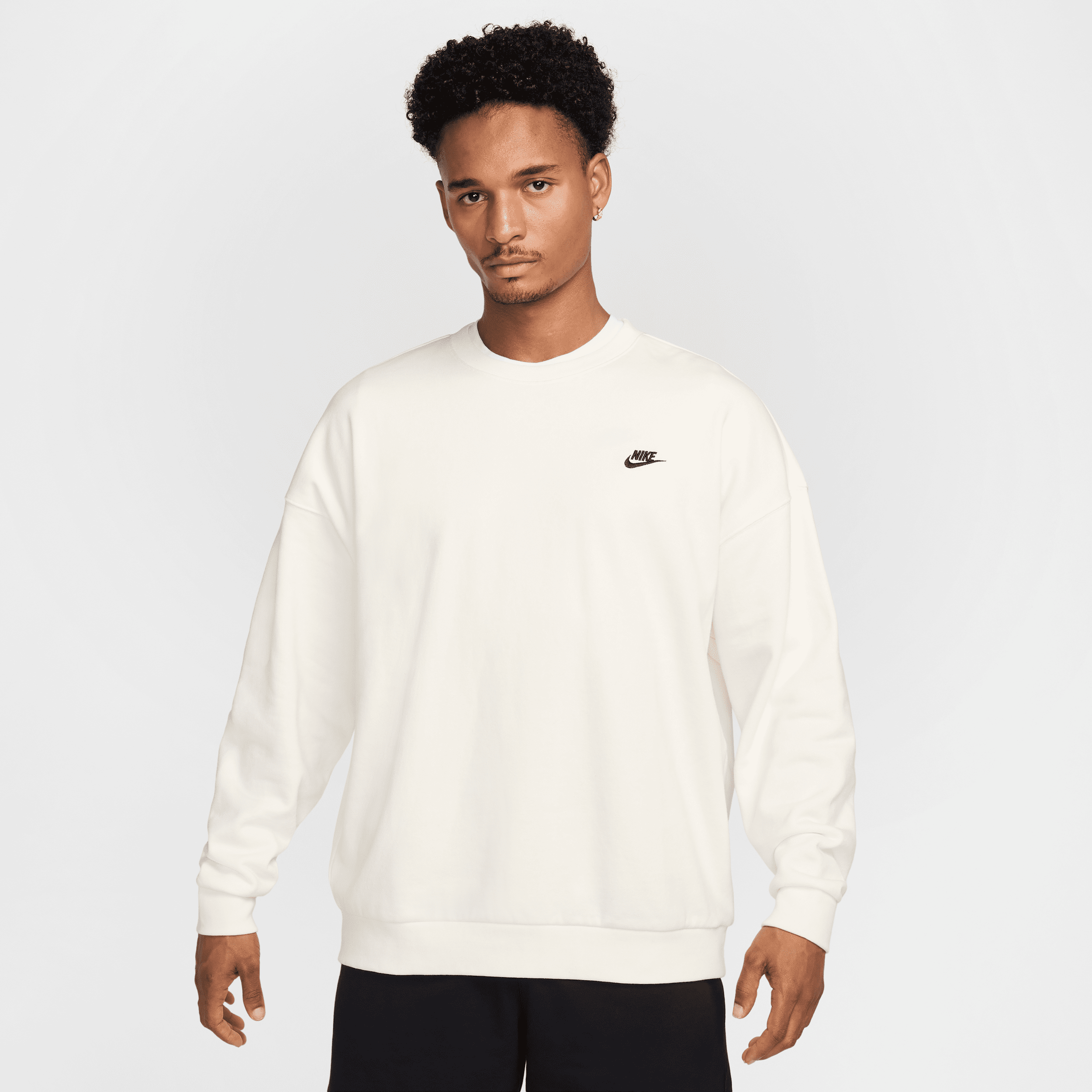 Nike Sportswear Club Oversize Crewneck Sweater In White
