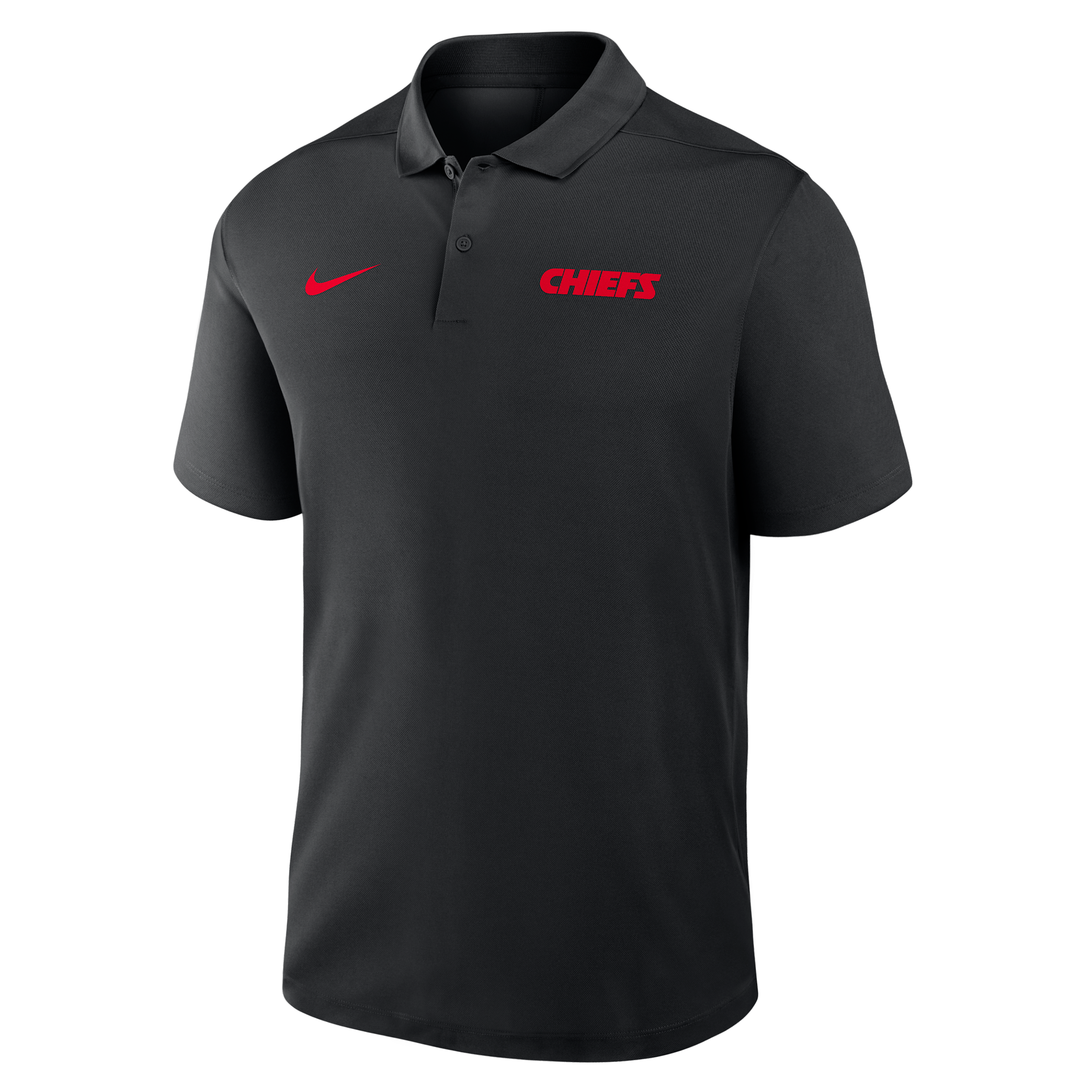Kansas City Chiefs Wordmark Victory Nike Men's Dri-FIT NFL Polo in Black | 035800A7G-P3P