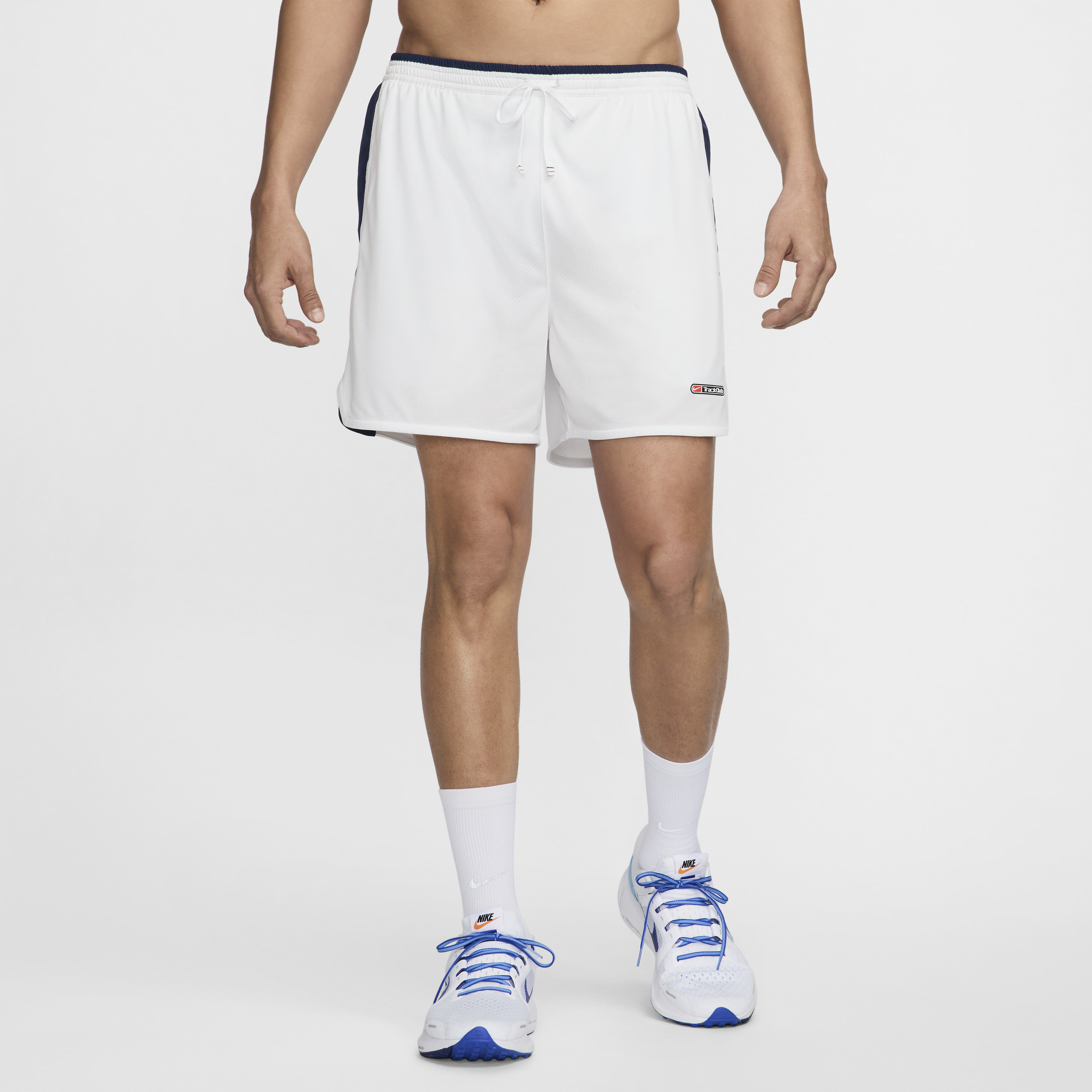 Shop Nike Men's Track Club Dri-fit 5" Brief-lined Running Shorts In White