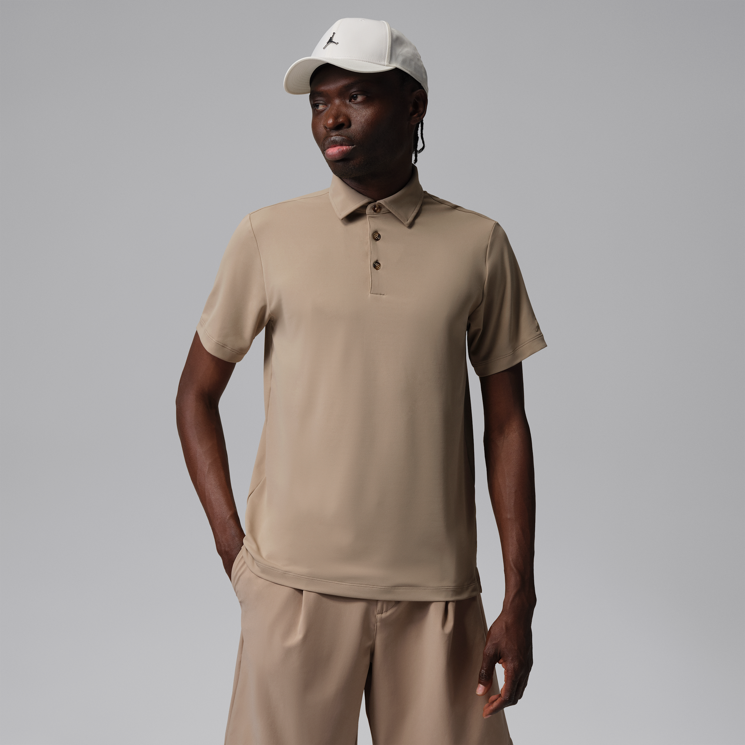 Jordan Men's Jordan Sport Golf Polo, Medium, Khaki/Khaki Tan