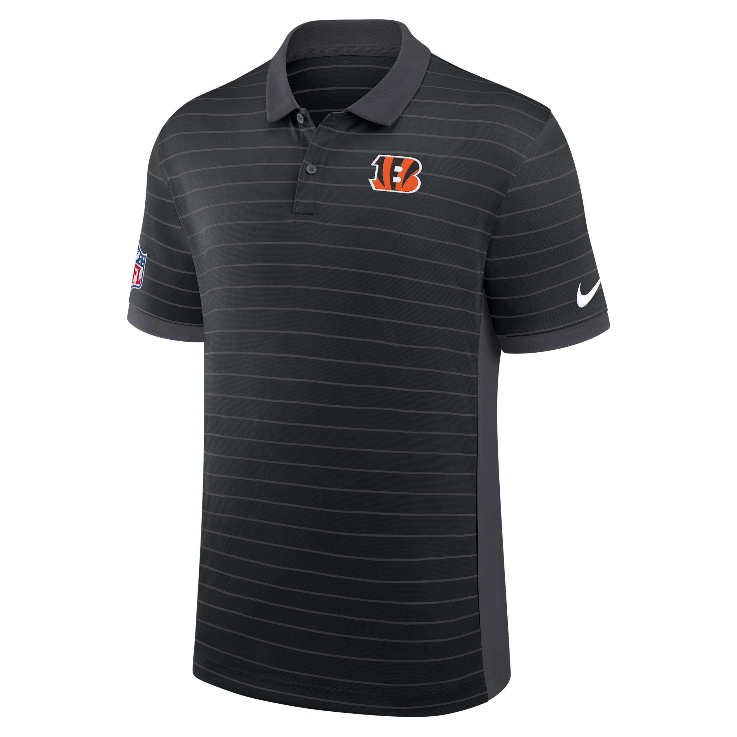 Cincinnati Bengals Sideline Victory Stripe Nike Men's Dri-FIT NFL Polo in Black | 03BG166N9A-RPE