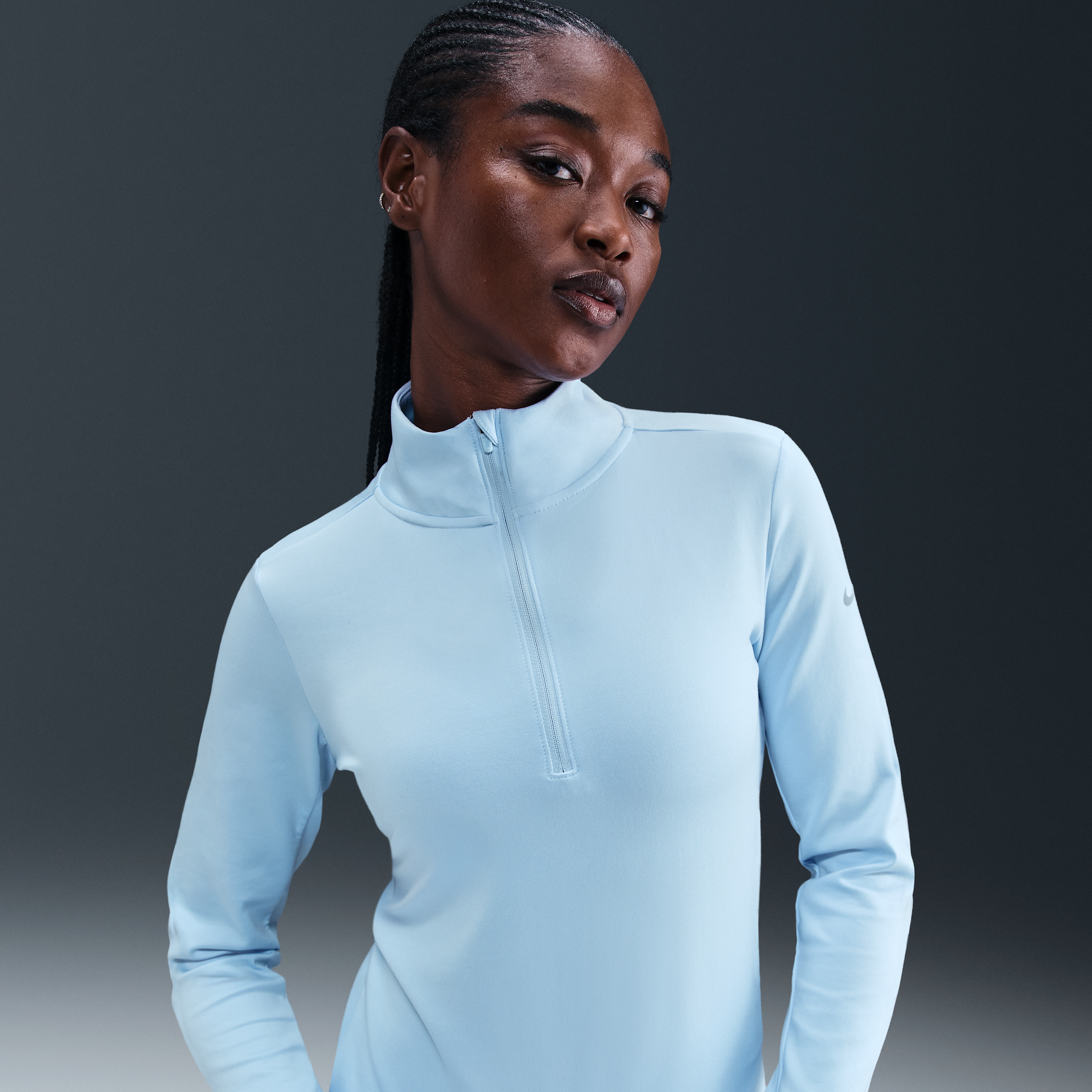 Nike Women's One Therma-fit 1/2-zip Mid Layer In Blue