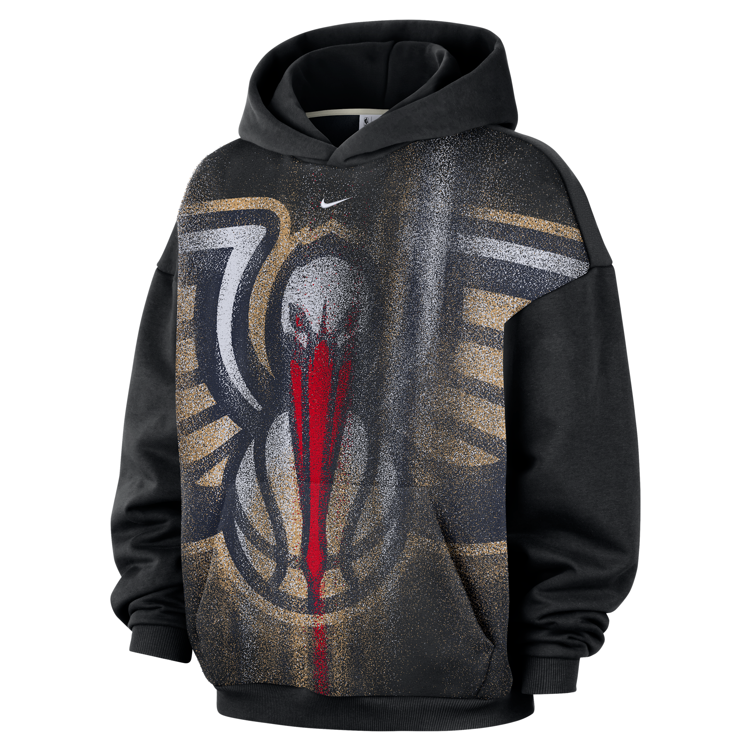 Nike Adult New Orleans Pelicans Worn With Obsession Standard Issue Therma Fleece Icon Hoodie, Men's, Medium, Black