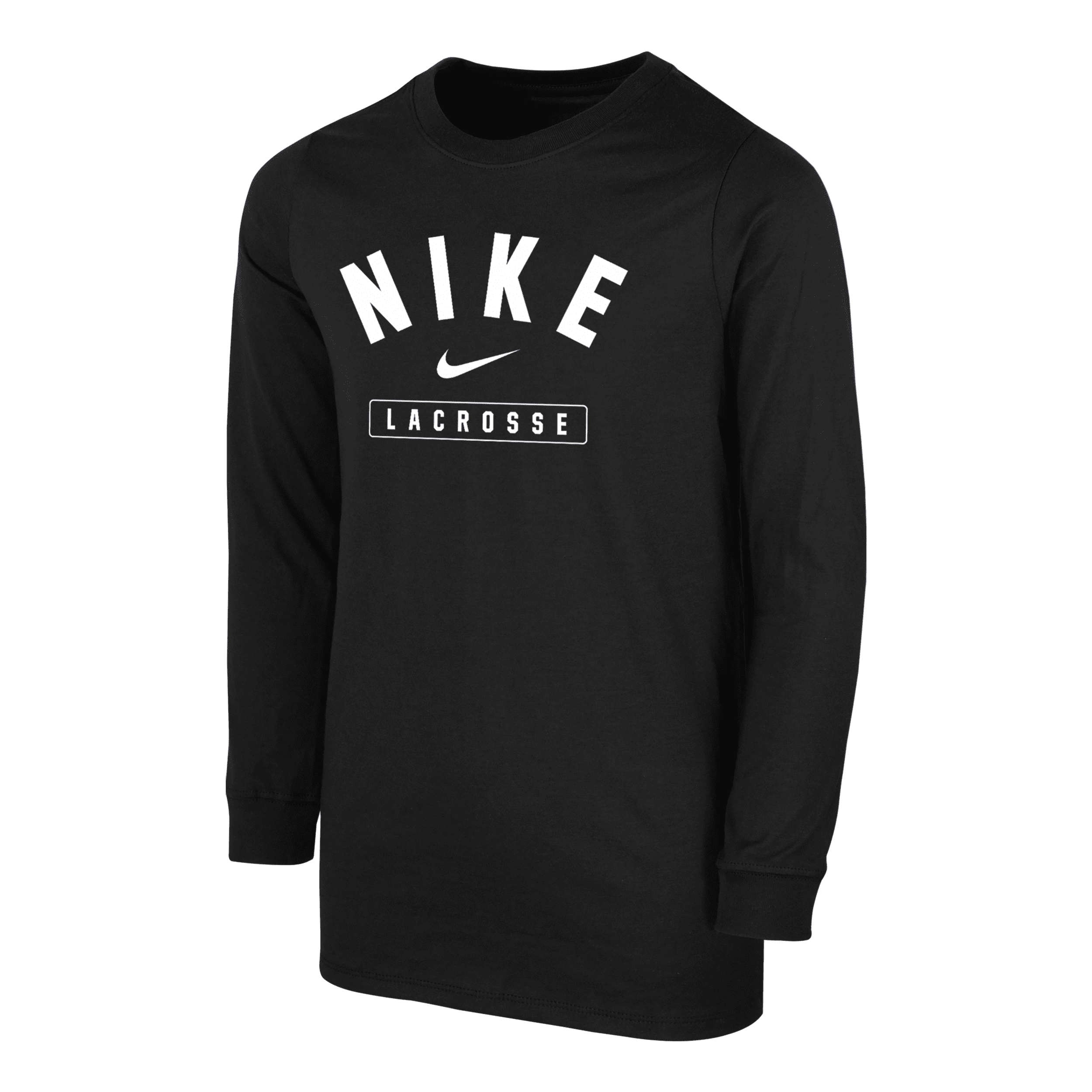 Nike Lacrosse Big Kids' (boys') Long-sleeve T-shirt In Black