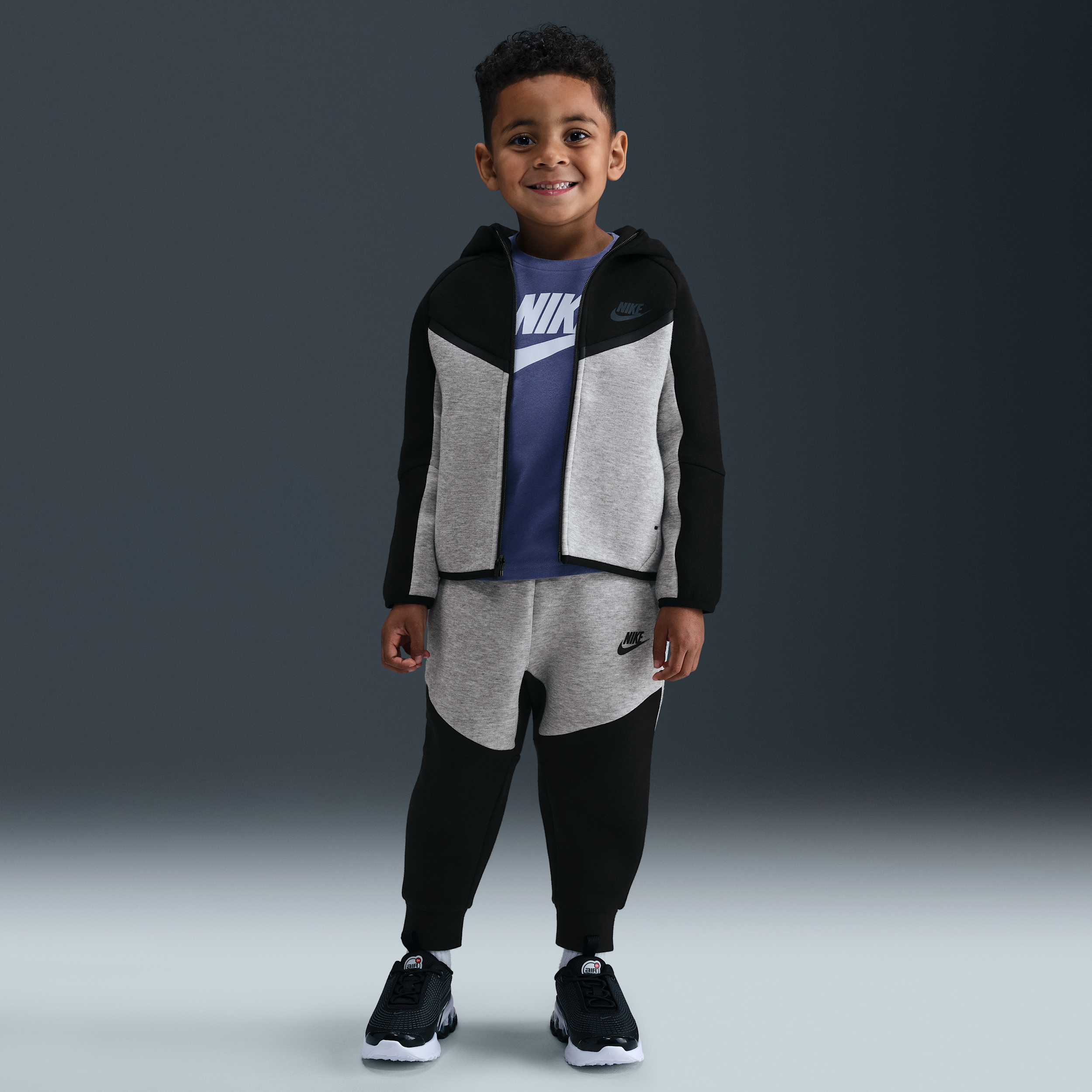 Nike Sportswear Toddler Tech Fleece 2-piece Full-zip Set In Black