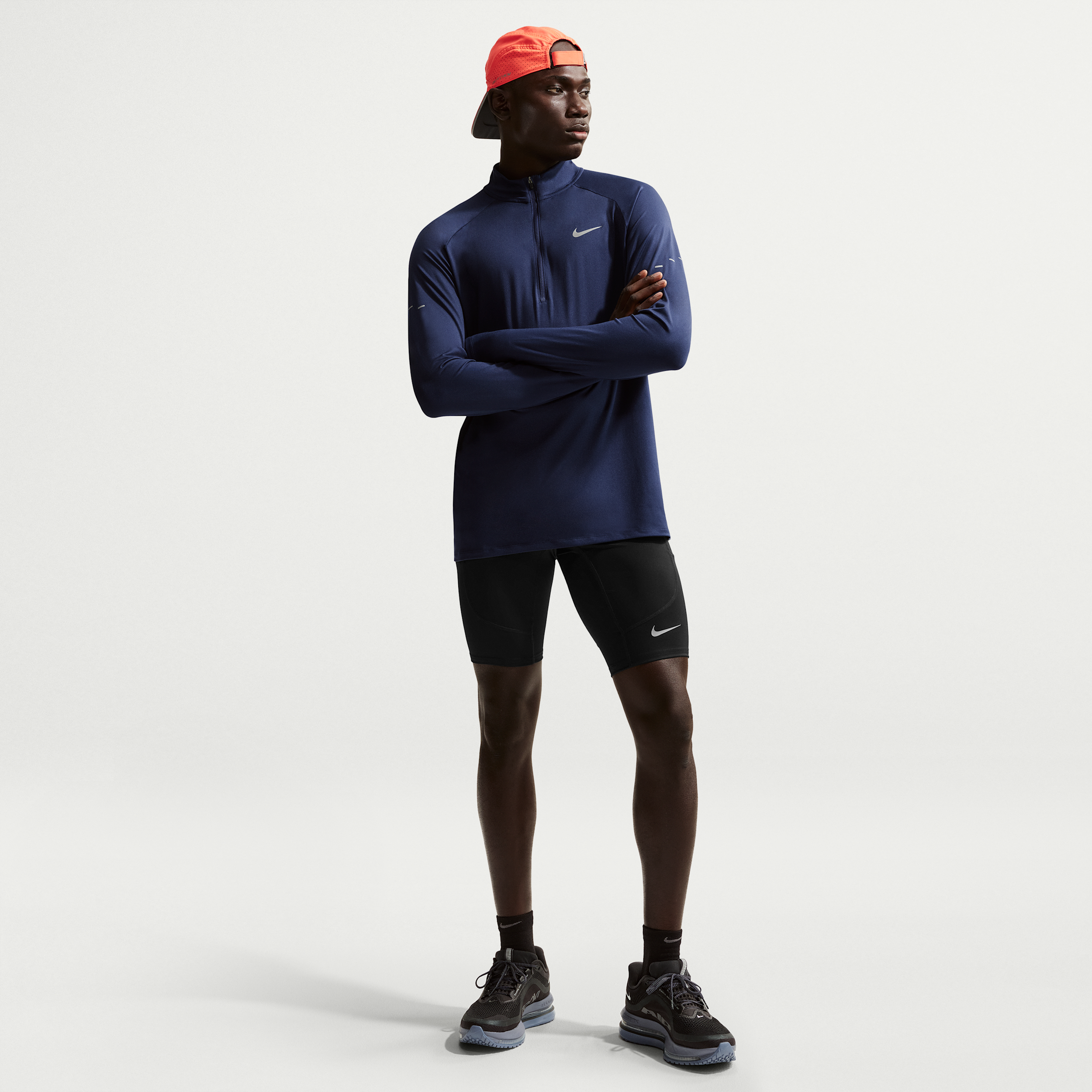 Nike Men's Stride Dri-FIT 1/2-Length Running Tights in Black | IF2040-010