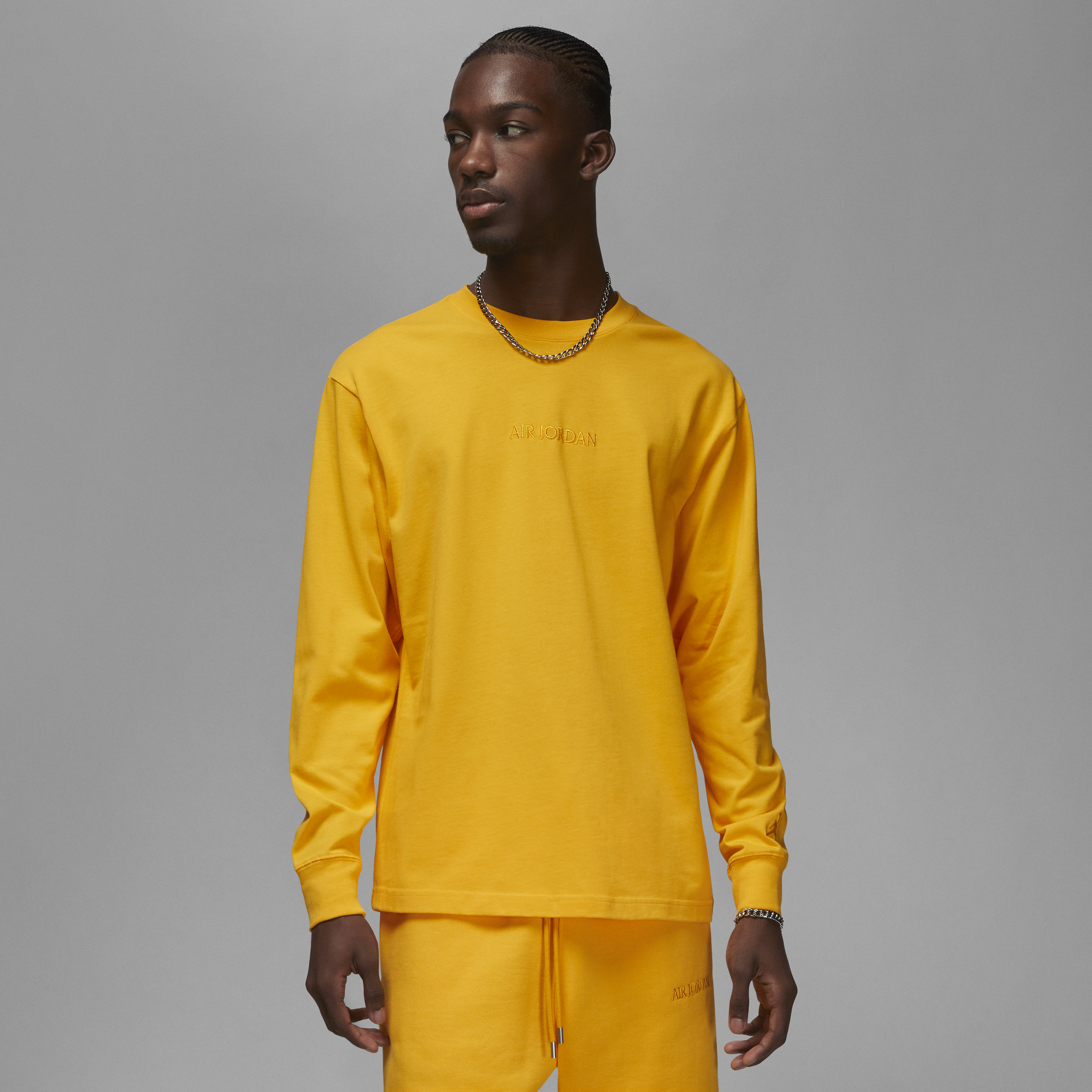 Jordan Men's  Wordmark Long-sleeve T-shirt In Yellow