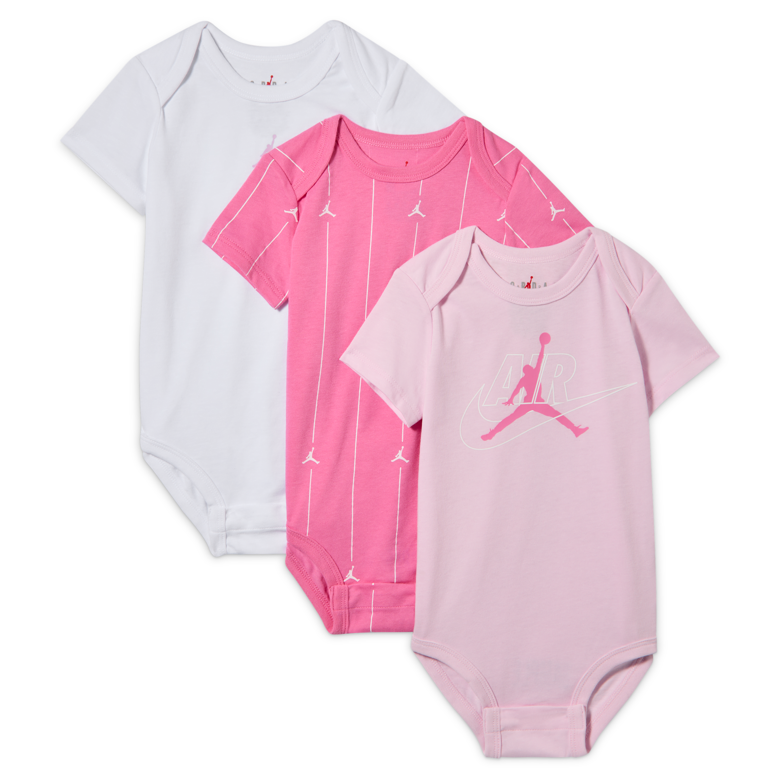 Jordan Baby (6-12M) Jumpman Air Bodysuits (3-Pack) in Pink | 65G373-A9Y