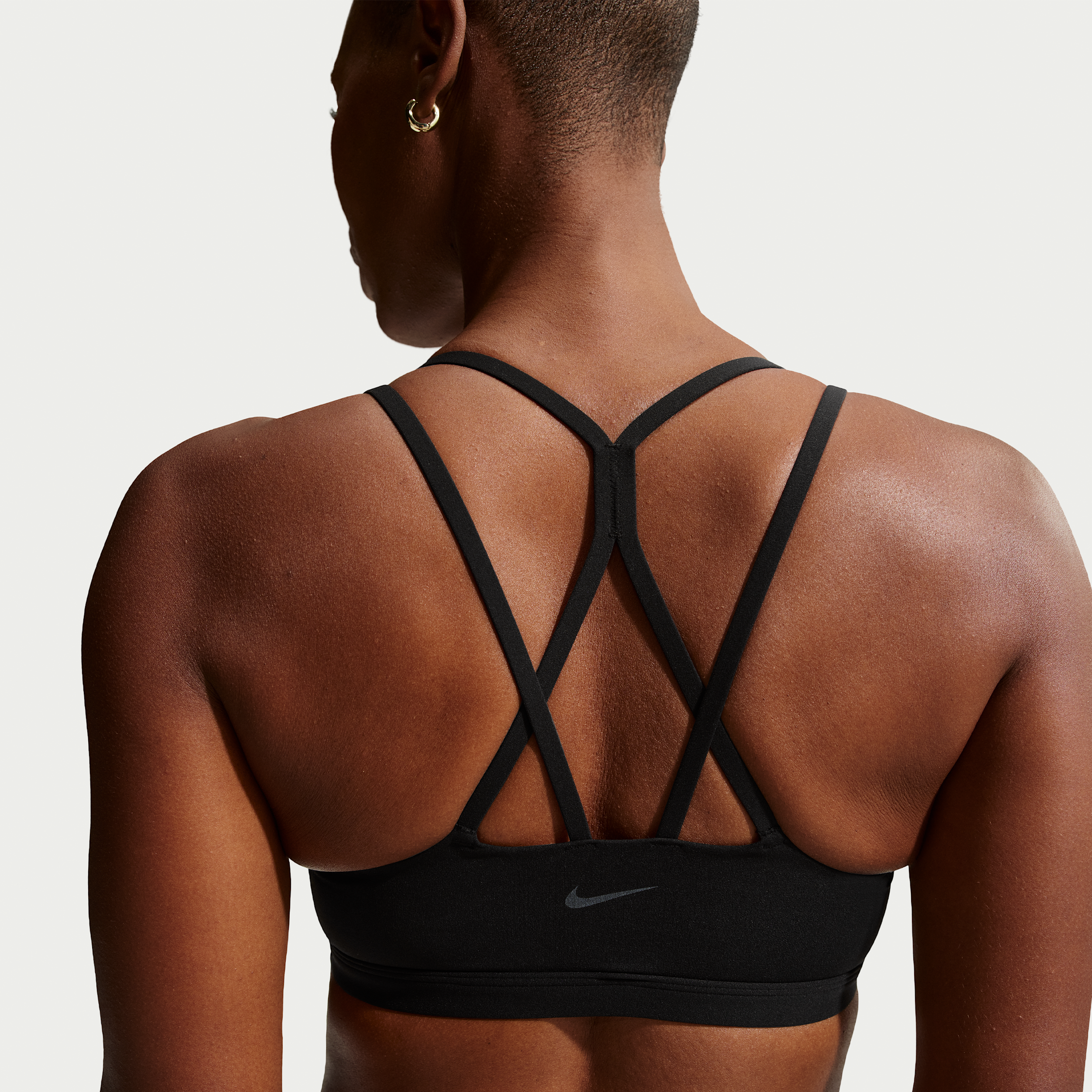 Nike Women's Zenvy Strappy Light-support Padded Sports Bra In Black