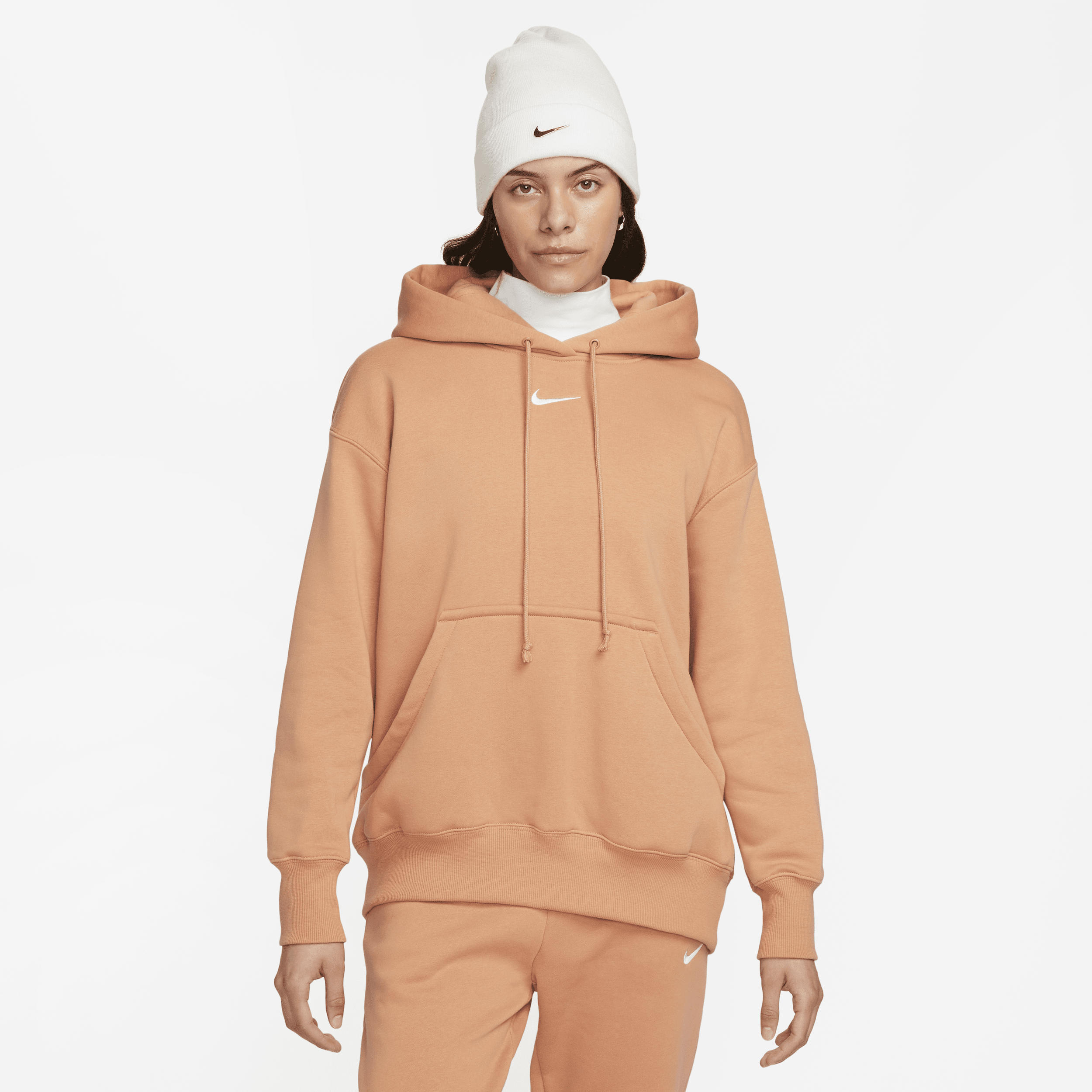 Nike Women's  Sportswear Phoenix Fleece Oversized Pullover Hoodie In Brown