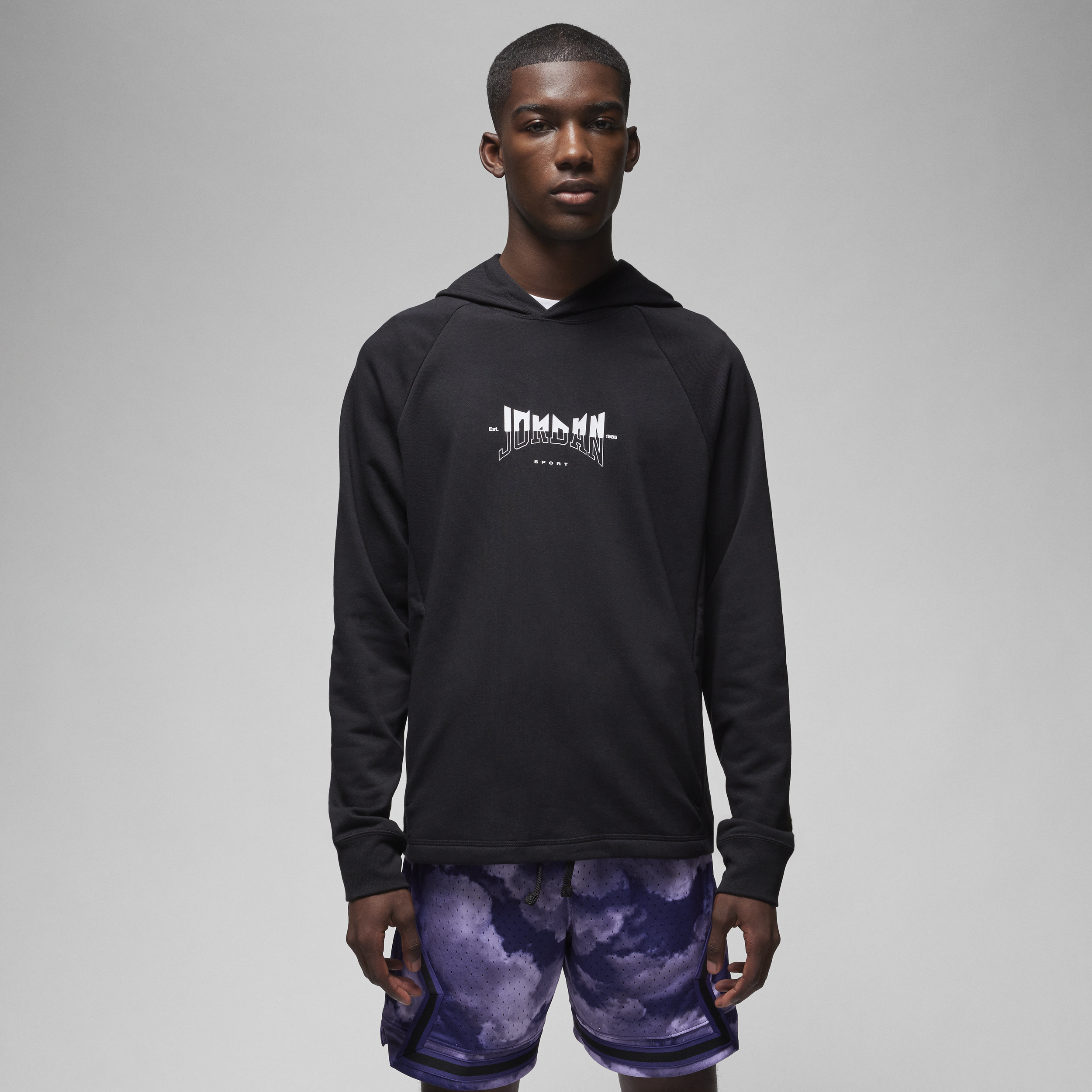 Jordan Men's  Dri-fit Sport Graphic Fleece Pullover Hoodie In Black