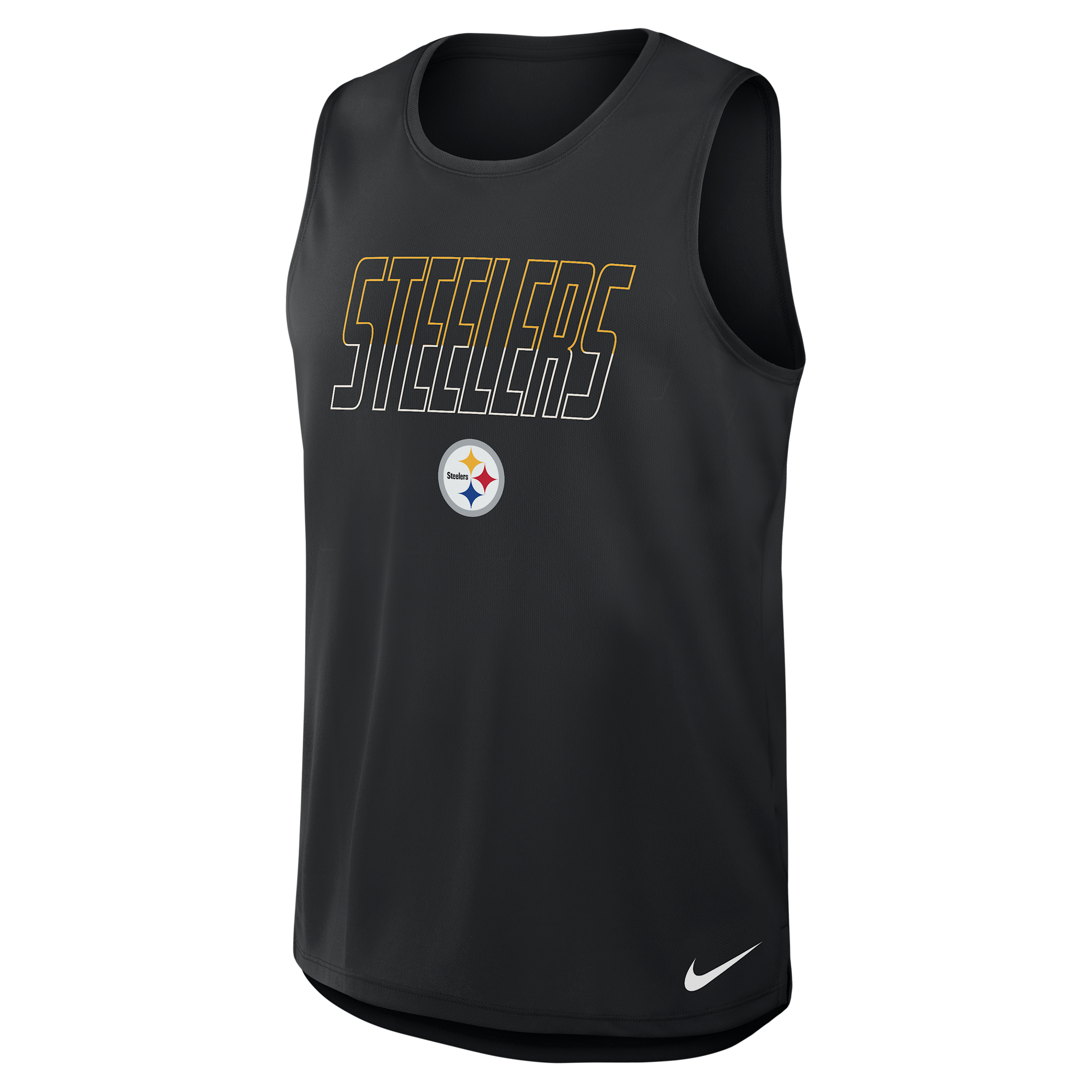 Nike Men's Pittsburgh Steelers Kickoff Miler Dri-fit Sleeveless Tank Top - Black