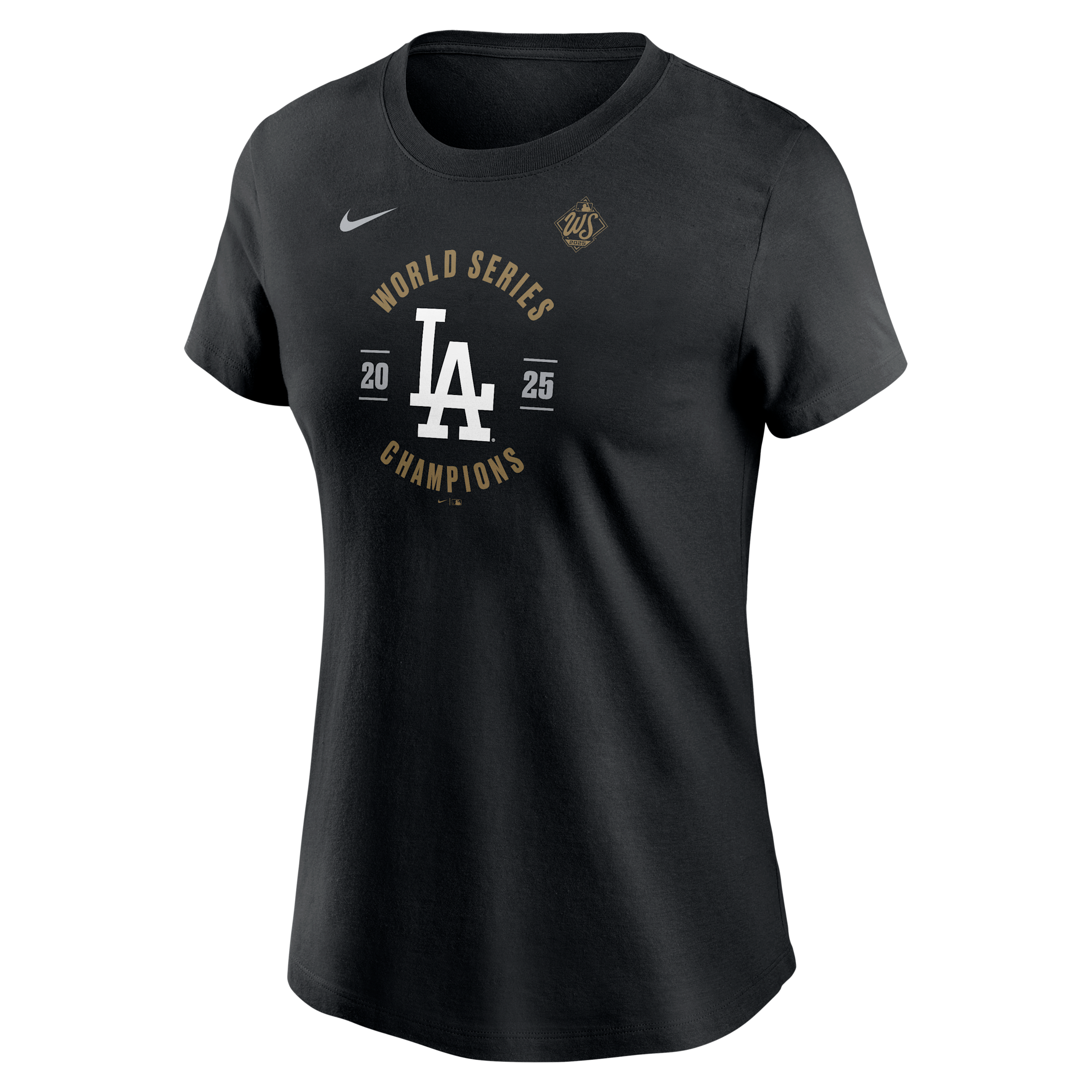 Nike Los Angeles Dodgers 2025 World Series Champions  Women's Mlb T-shirt In Black