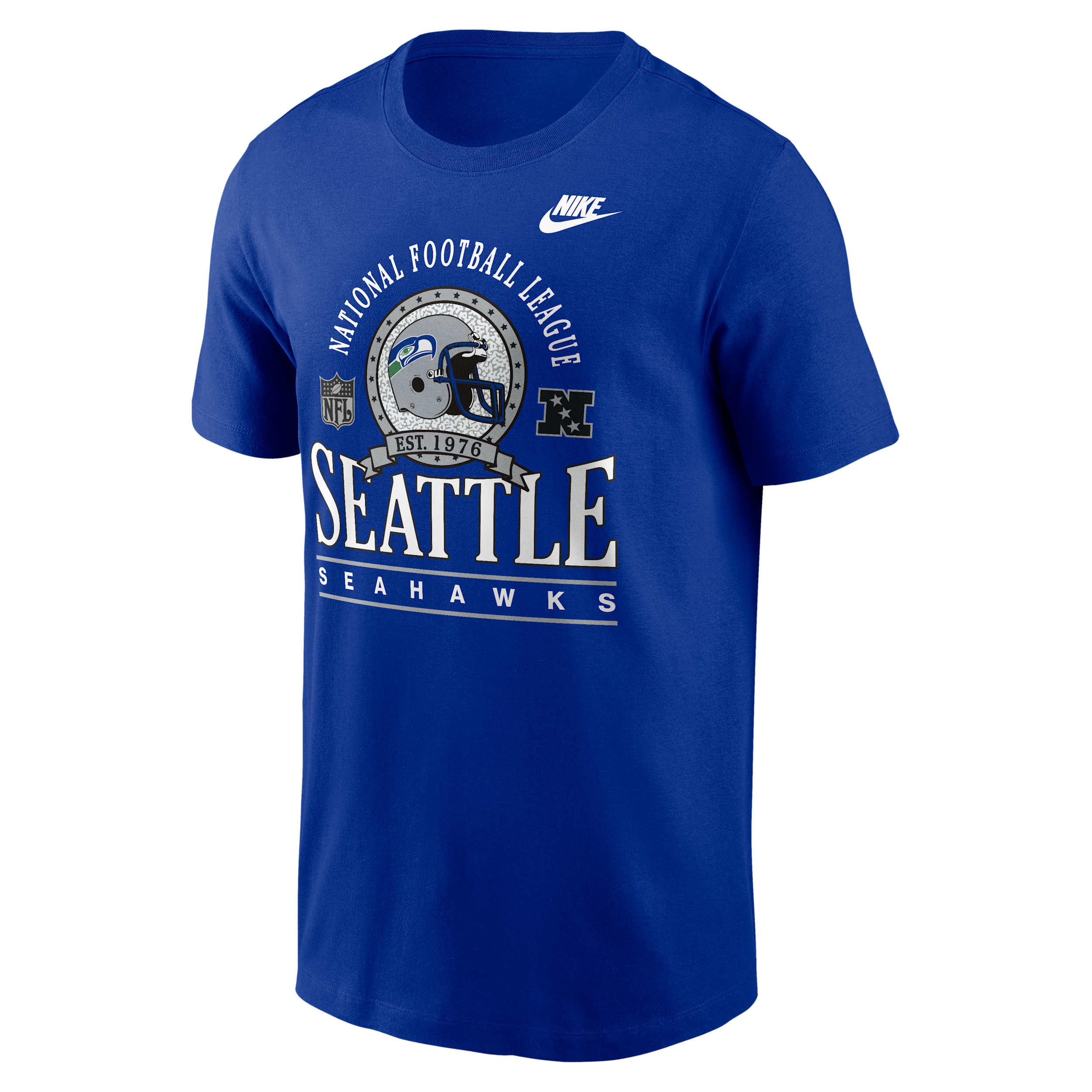 Seattle Seahawks Rewind Essential Nike Men's NFL T-Shirt in Blue | N1994DAV78-R8L