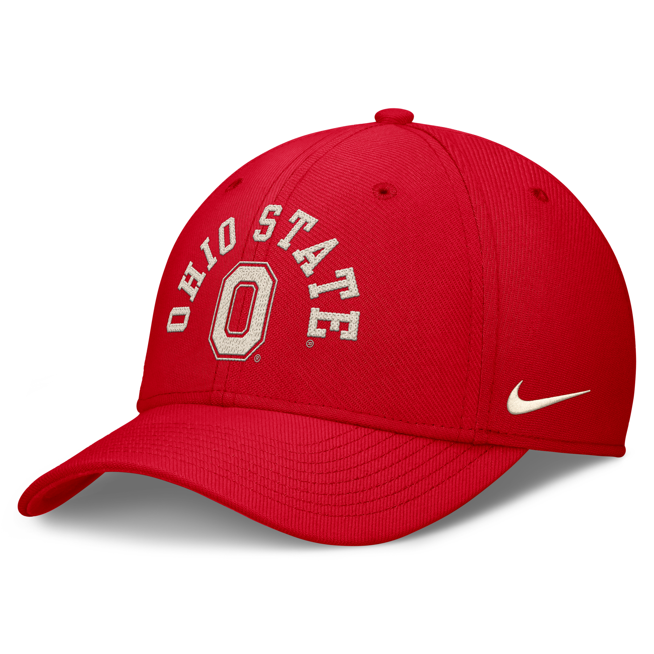 Nike Men's Scarlet Ohio State Buckeyes Campus Prep Chained Arched Swooshflex Flex Hat - Scarlet