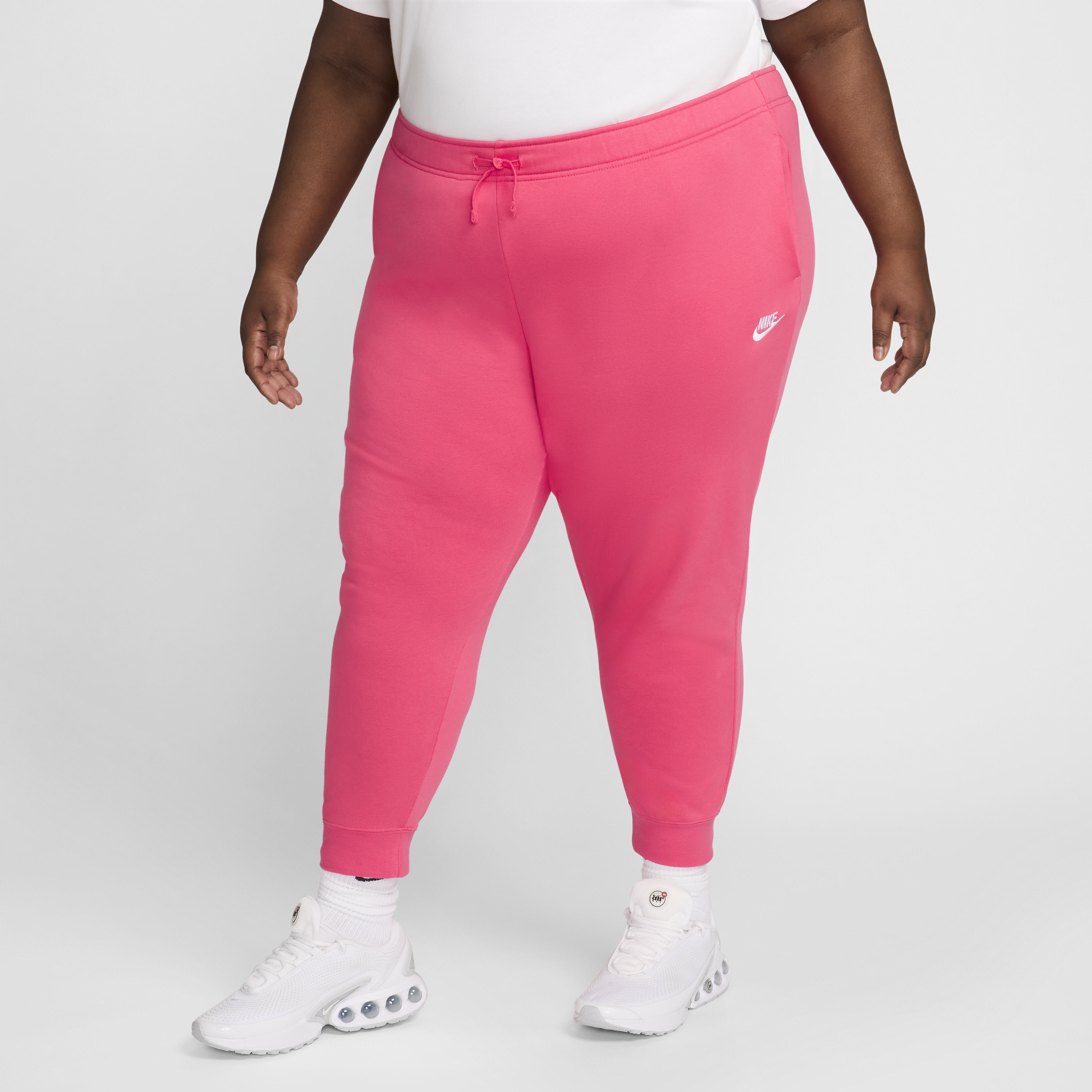 Nike Women's  Sportswear Club Fleece Mid-rise Jogger Pants (plus Size) In Pink