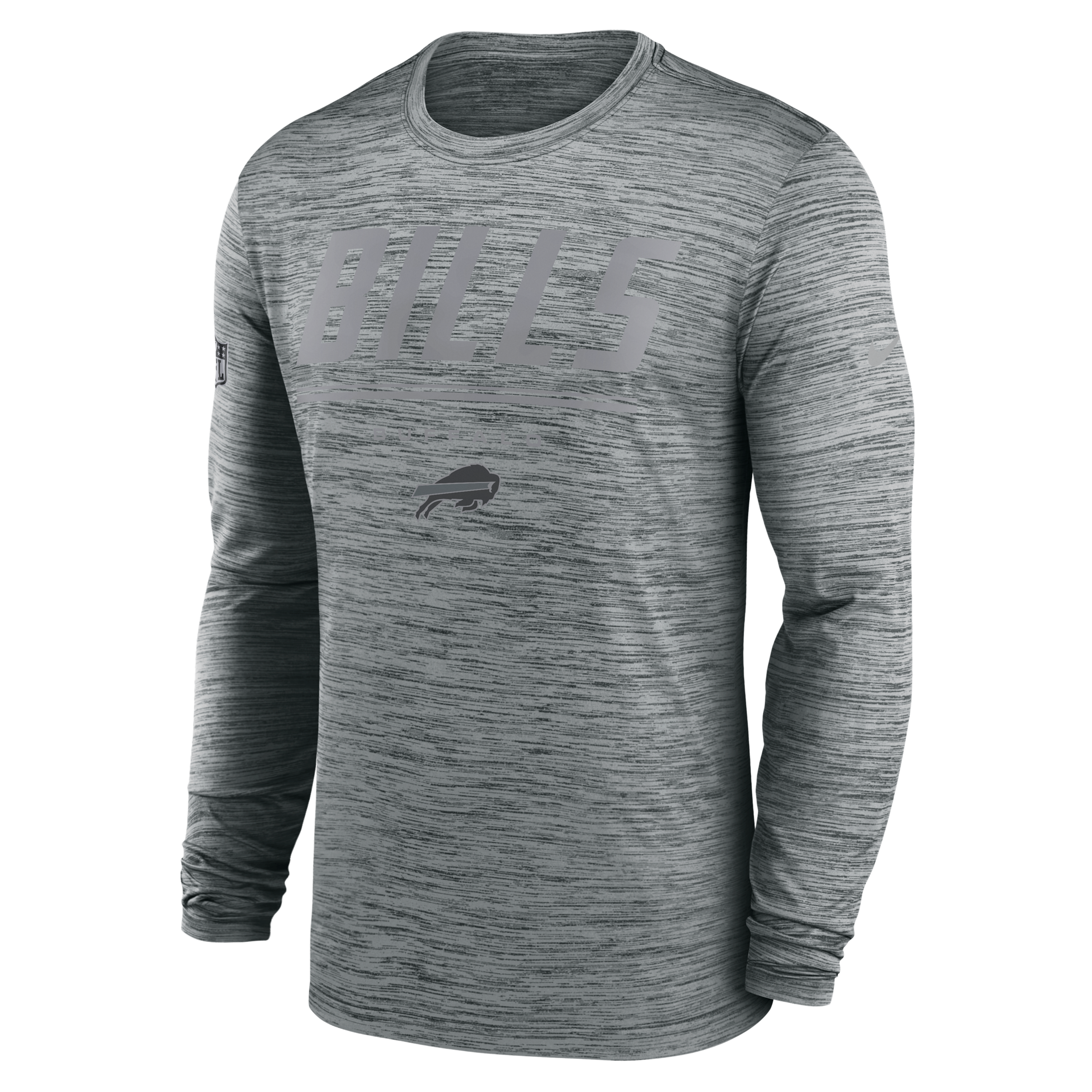 Buffalo Bills Sideline Team Issue Velocity Nike Men's Dri-FIT NFL Long-Sleeve T-Shirt in Grey | 02EQ06G81-CH4