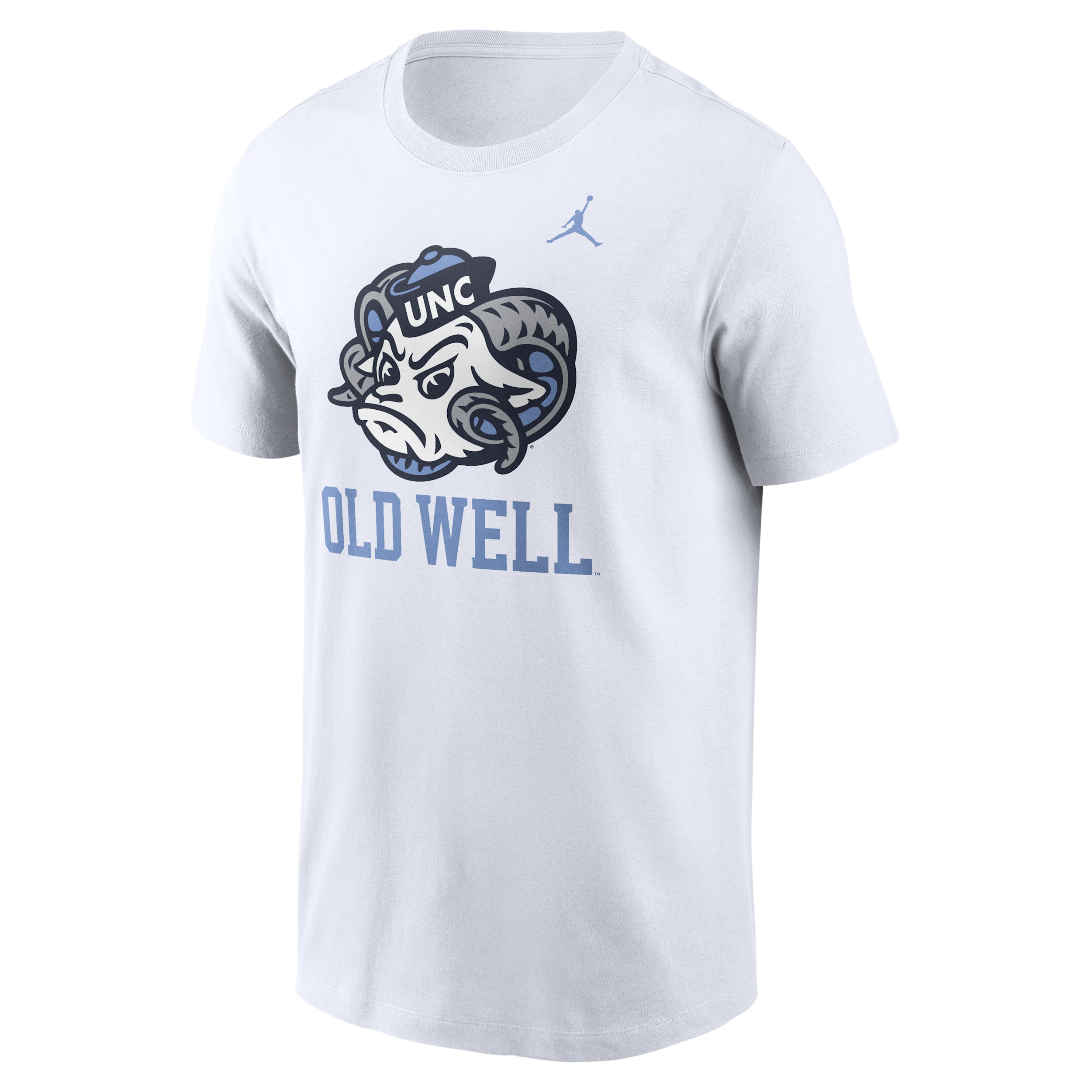 Men's North Carolina Primetime Logo Mantra Jordan College T-Shirt in White | N19910ANCN-BX7