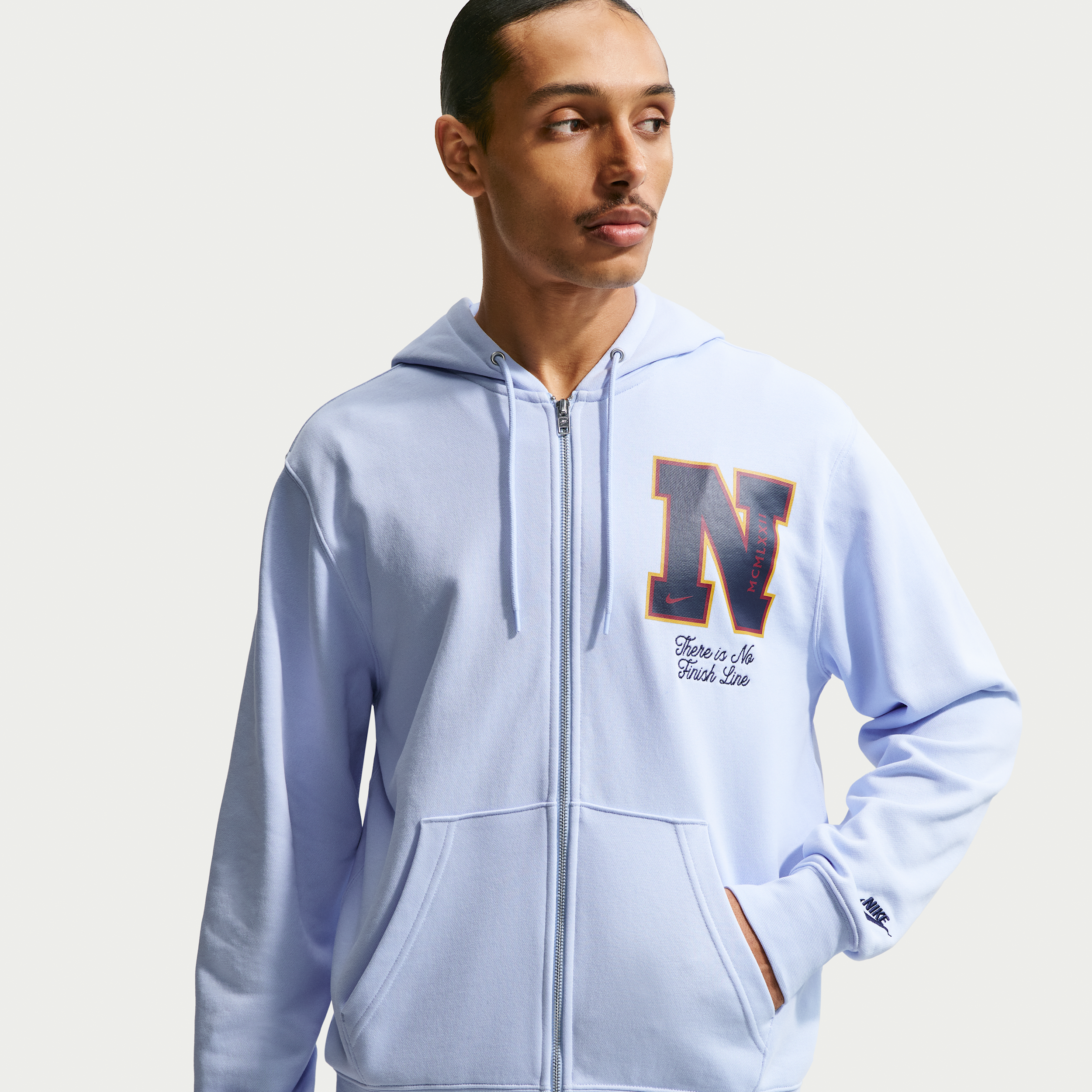 Men's Nike Sportswear Club French Terry Full-Zip Hoodie in Blue | IF0677-407