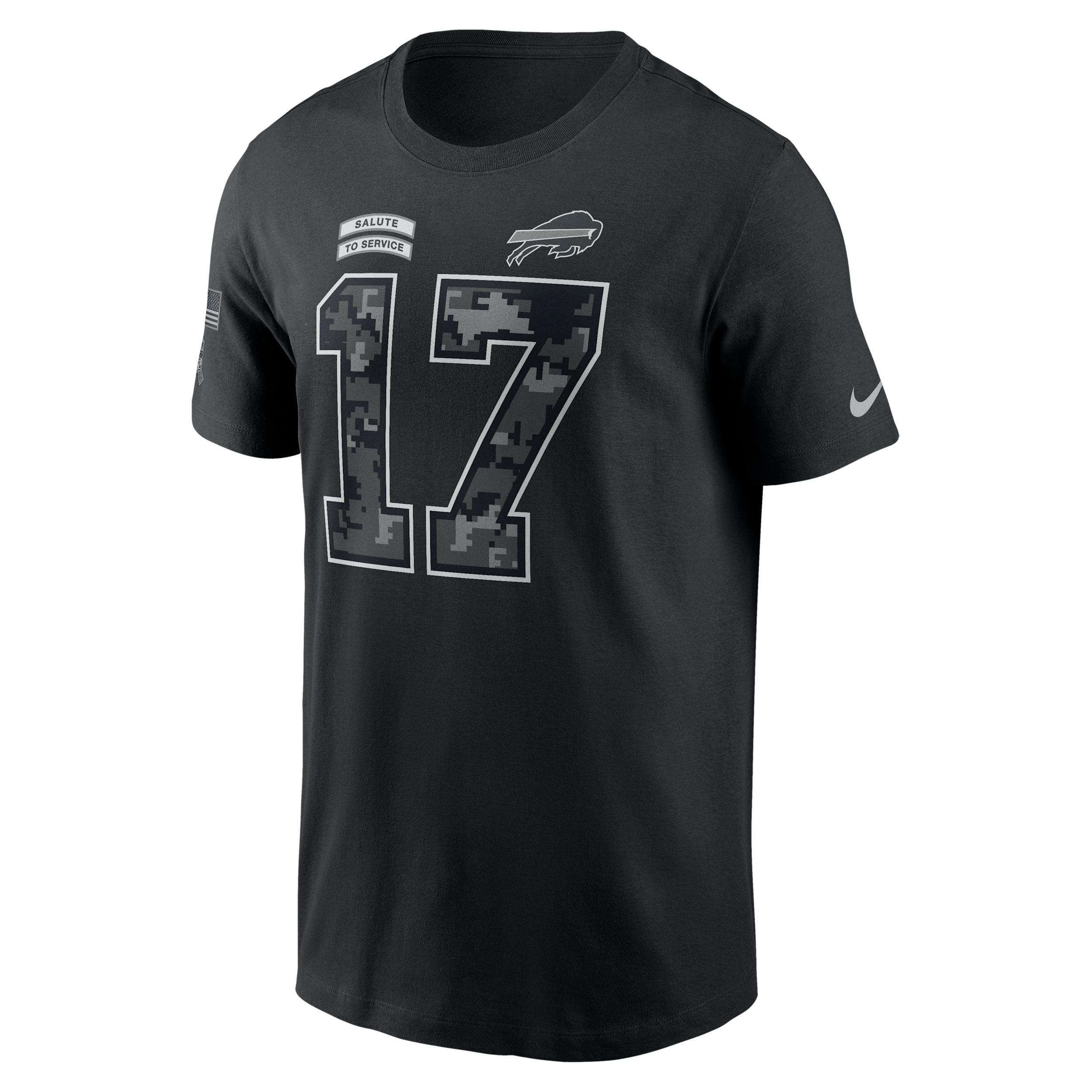 Josh Allen Buffalo Bills Salute to Service Nike Men's NFL T-Shirt in Black | N19900AF34-0Y9
