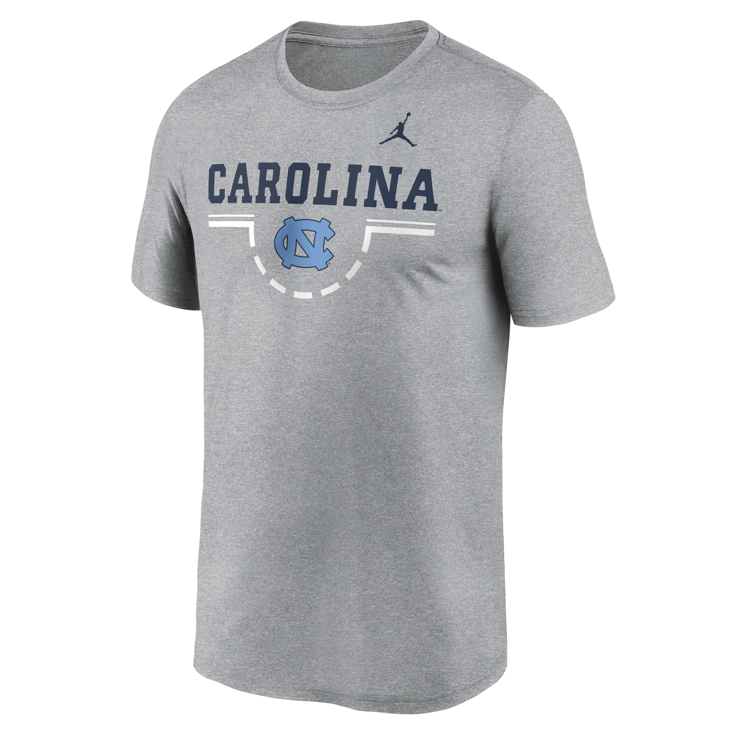 Nike Men's North Carolina Courtside Jordan Brand Dri-FIT College T-Shirt in Grey | 0JTI06GNCN-5DA