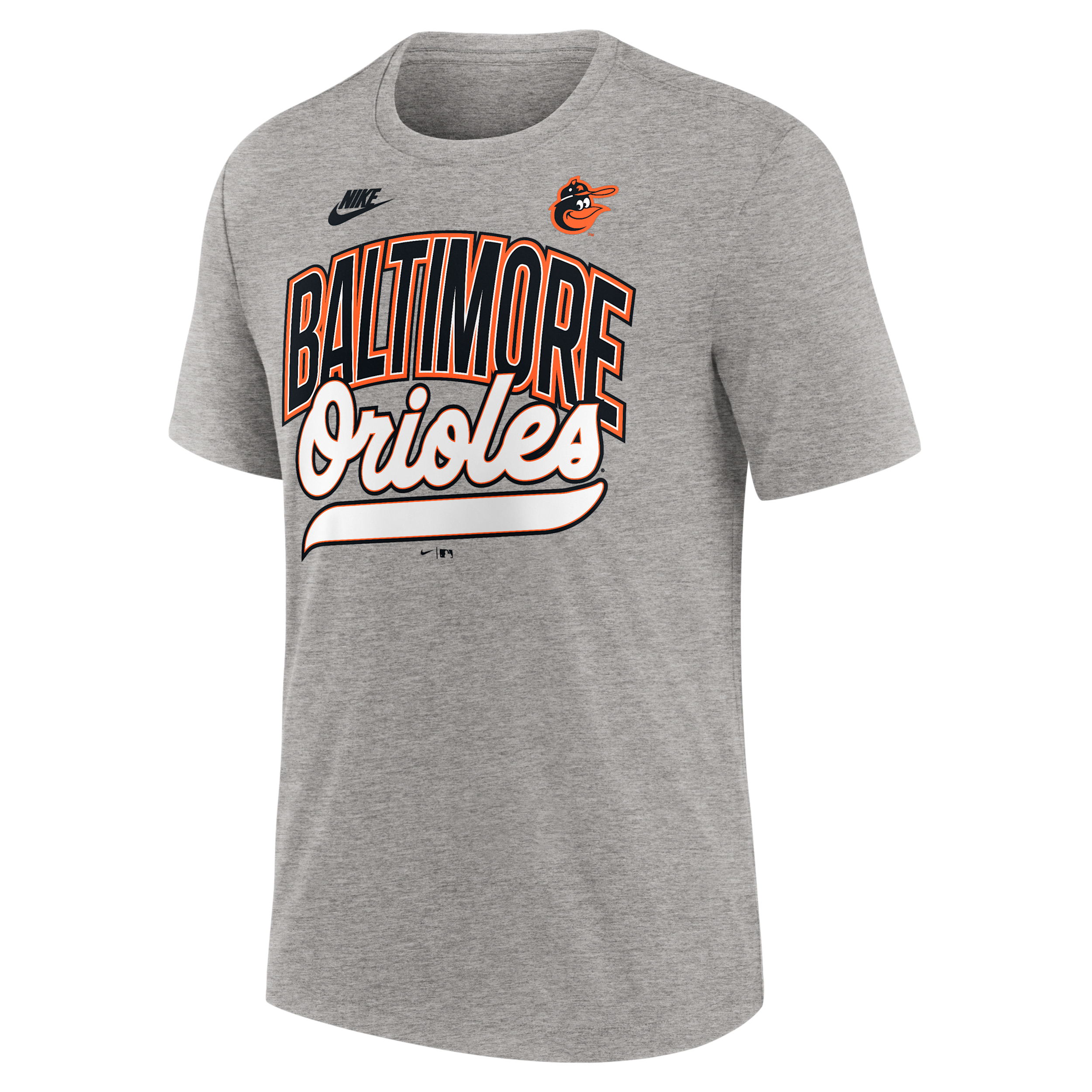 Nike Heather Gray Baltimore Orioles Cooperstown Collection Retro Tri-blend T-shirt