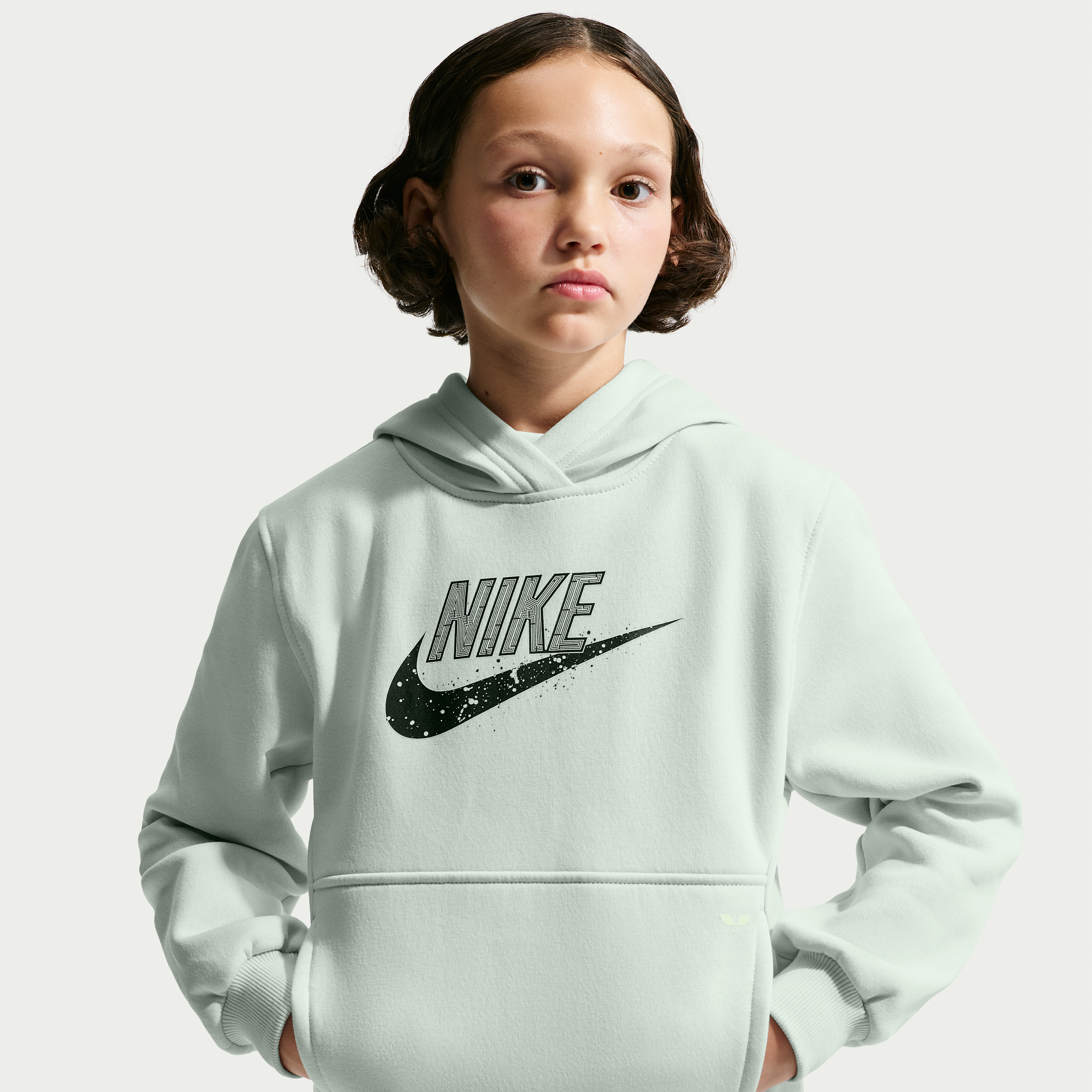 Nike Sportswear Club "Alien" Big Kids' Fleece Hoodie in Grey | IZ8061-025