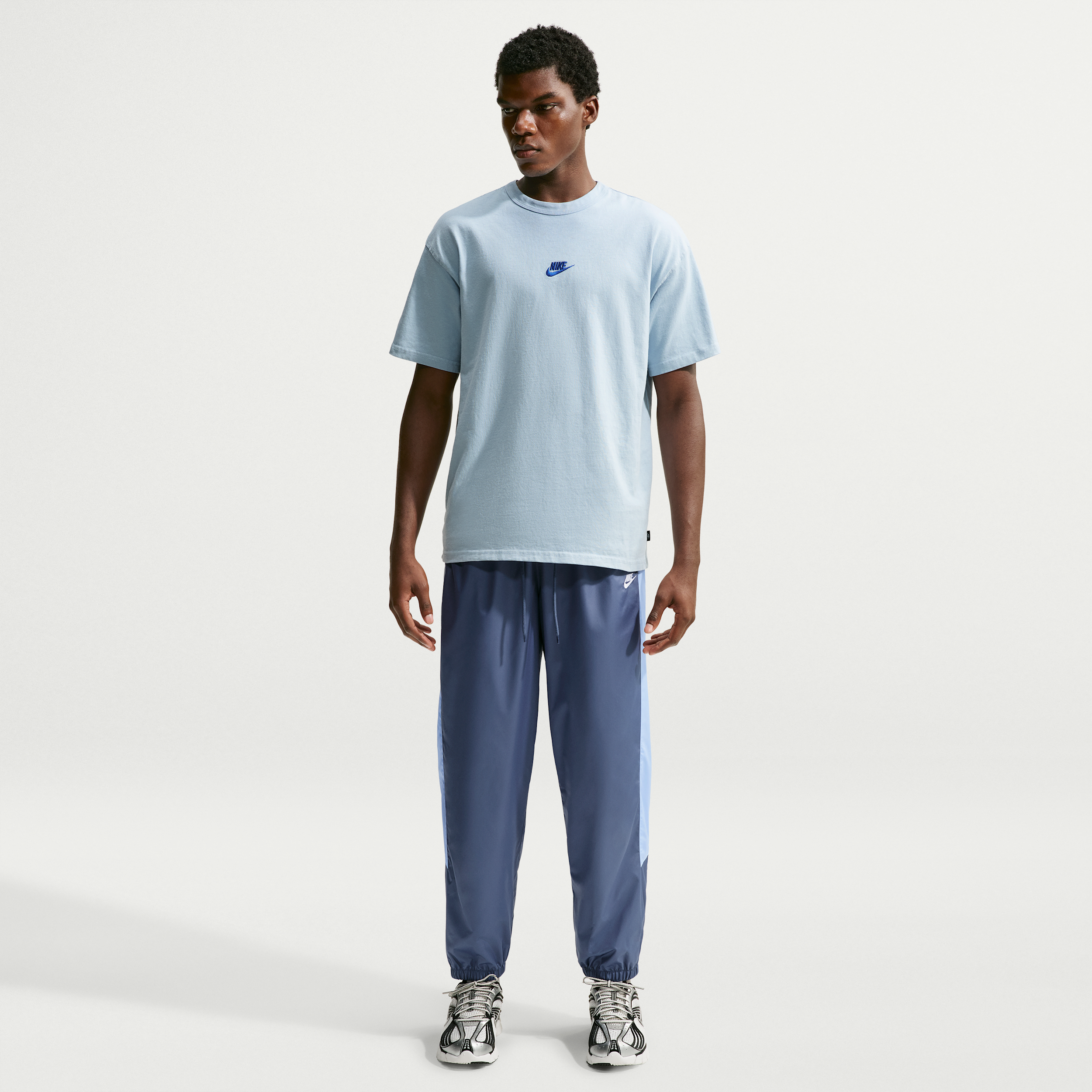 Nike Mens NSW Windrunner Pants - - White / Ice Blue / Diffused Blue Size XL