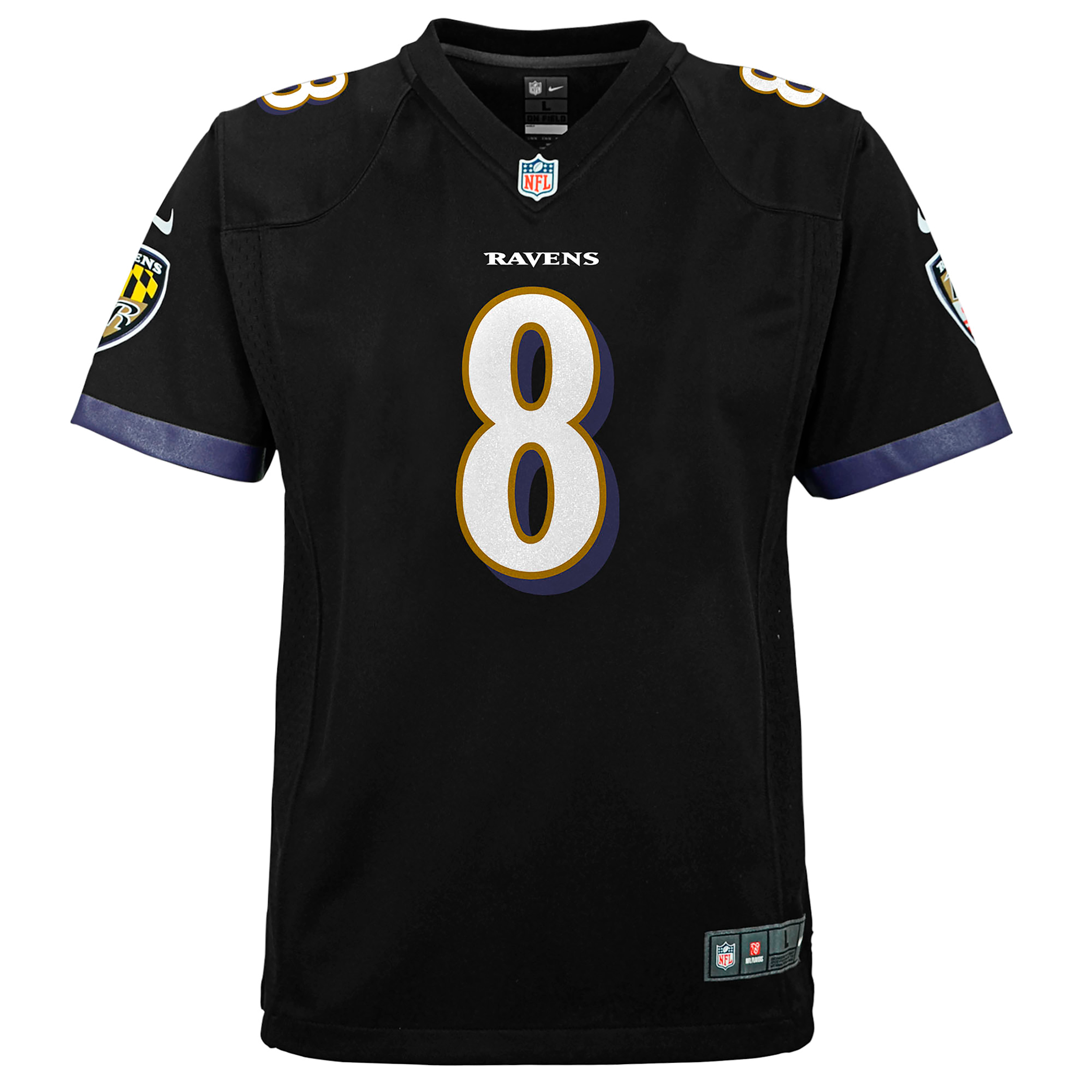 Nike Big Boys and Girls Lamar Jackson Black Baltimore Ravens Alternate Game Jersey - Black